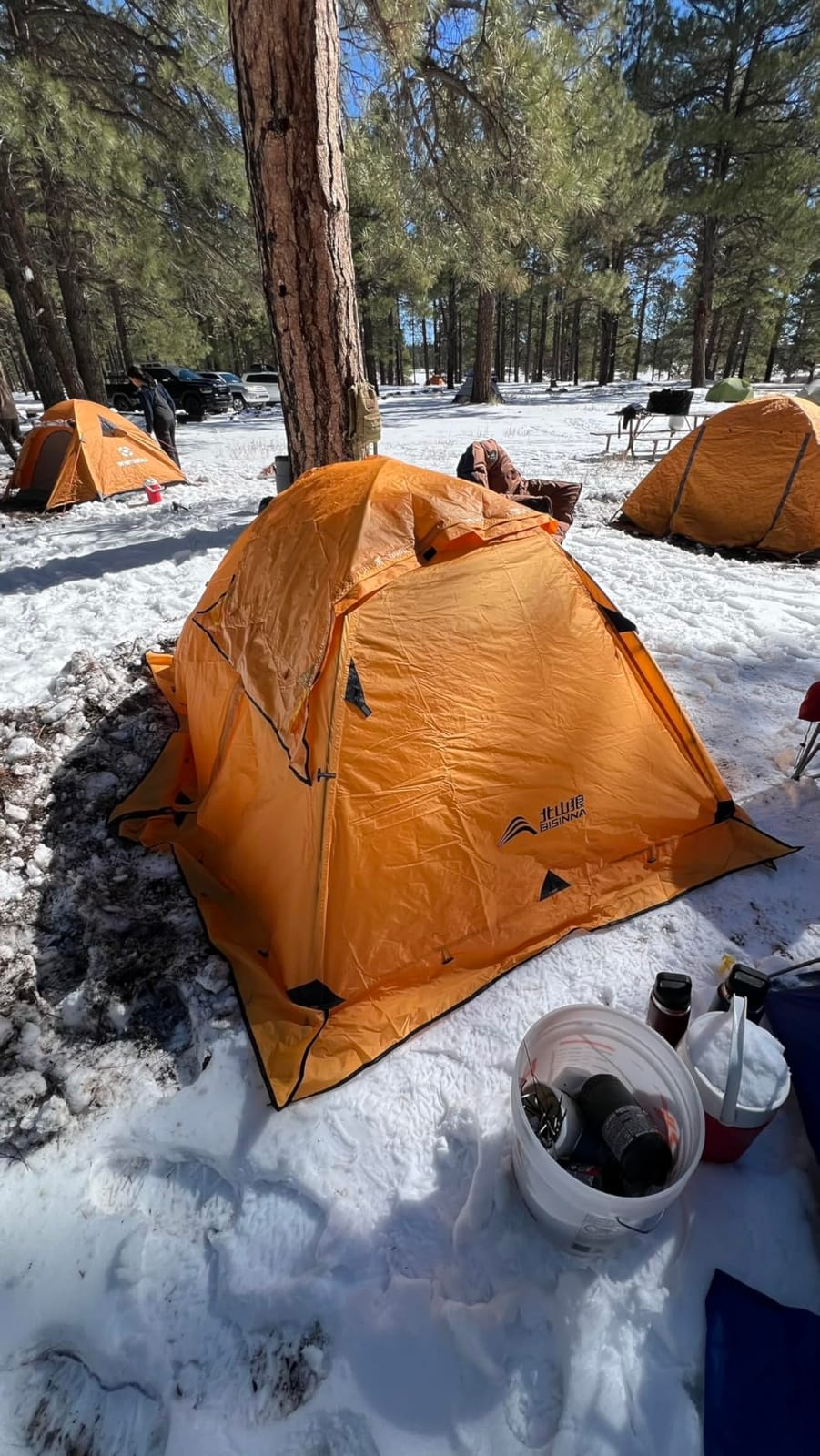 BISINNA 4 Season Tent for Backpacking Winter Tents 2 Person Lightweight Cold Weather Tents Waterproof Double Layer All Season Tent Aluminum Alloy Poles Easy Set Up for Camping, Hiking, Outdoor customer photo 2