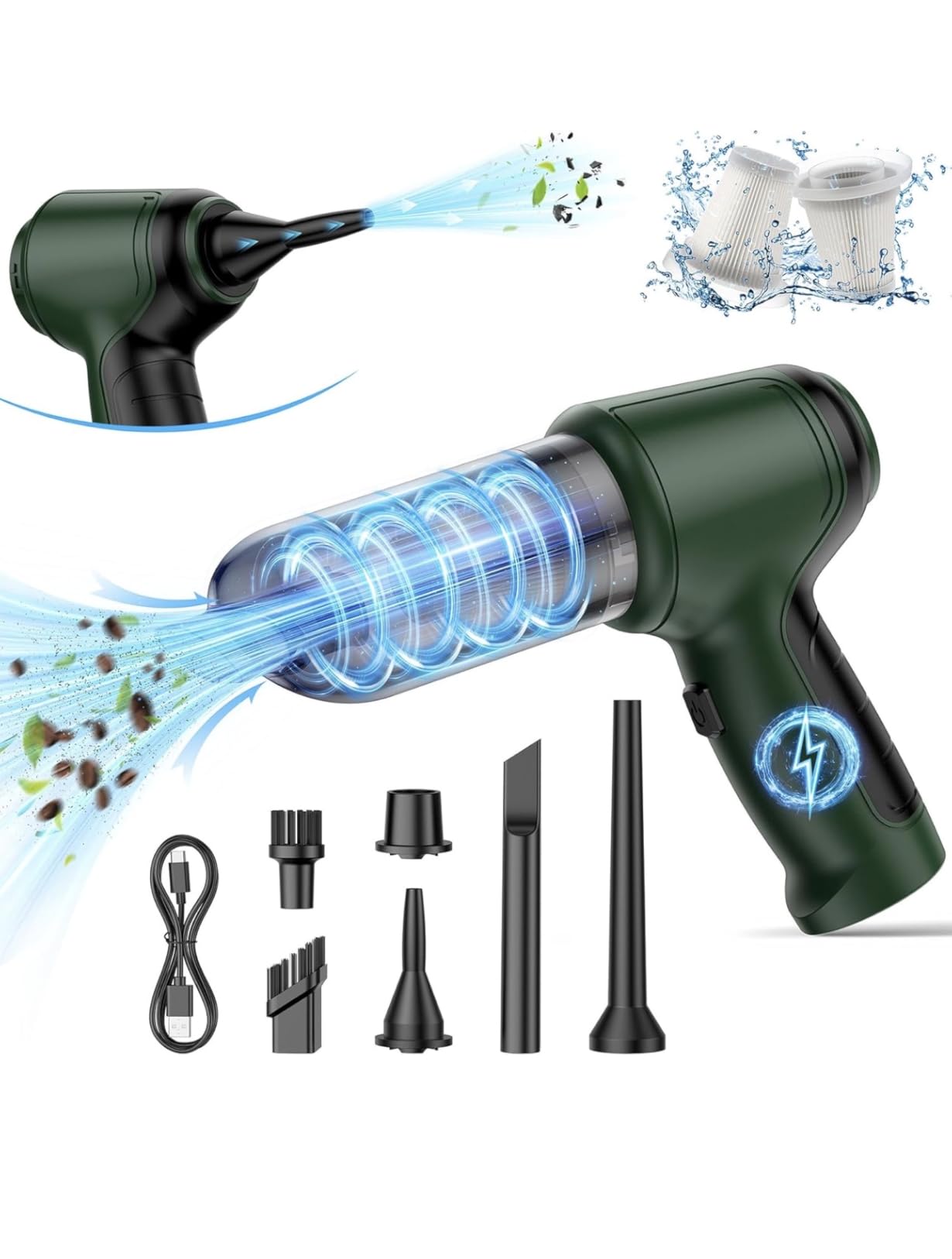 Car Vacuum Cleaner, 15000Pa Handheld Cordless Rechargeable Wet & Dry Vacuum, 120W High Power for Car, Pet, Office Cleaning, Washable HEPA Filter, Multi-Nozzles 01 customer photo 1