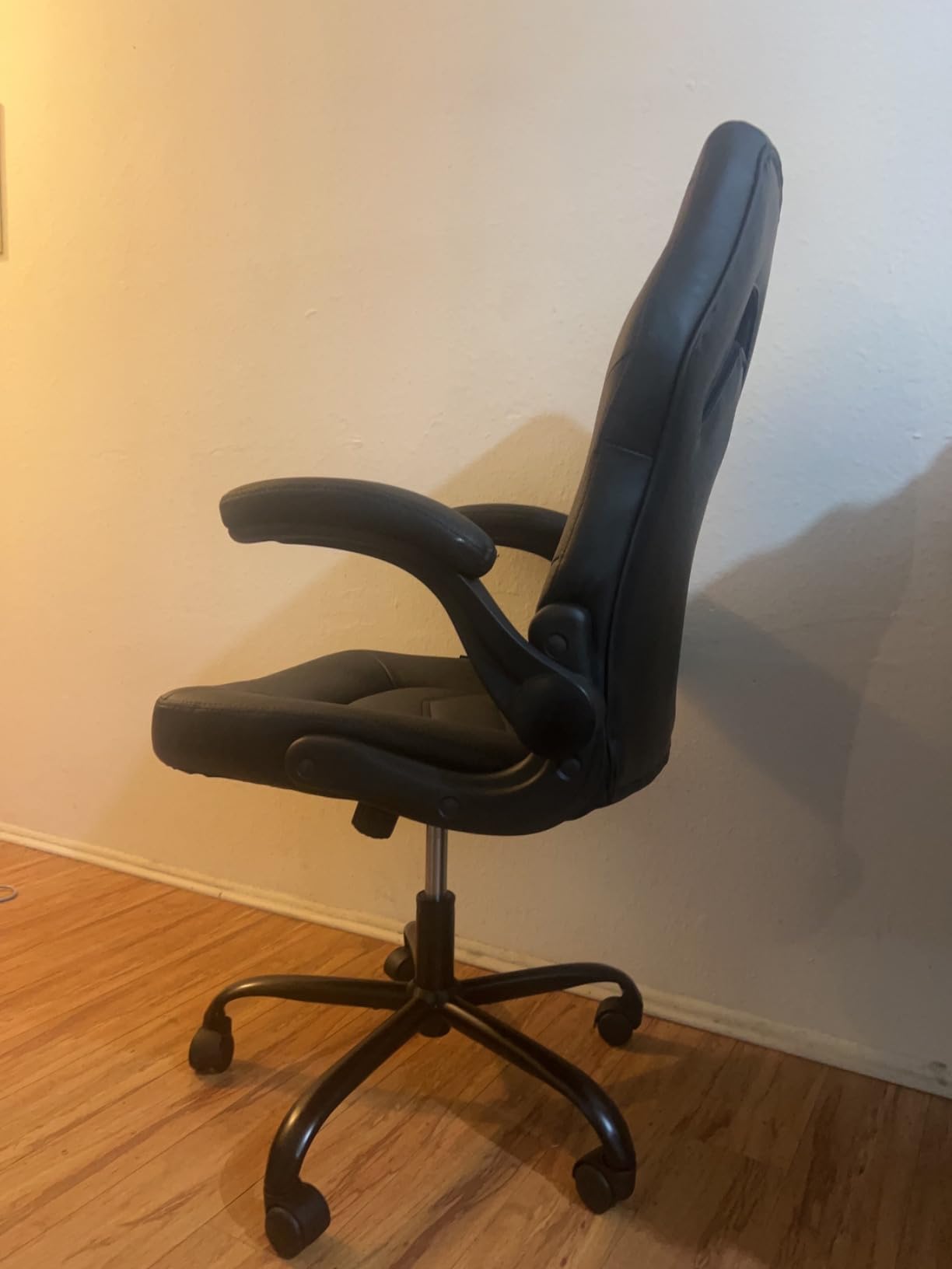 N-GEN Gaming Gaming Chair, Lumbar, PU Leather, Flip-Up Arms, Jet Black | Ergonomic High-Back Design, Adjustable Height with 360° Swivel Wheels, Comfortable Computer Desk Seating for Office and Home customer photo 1