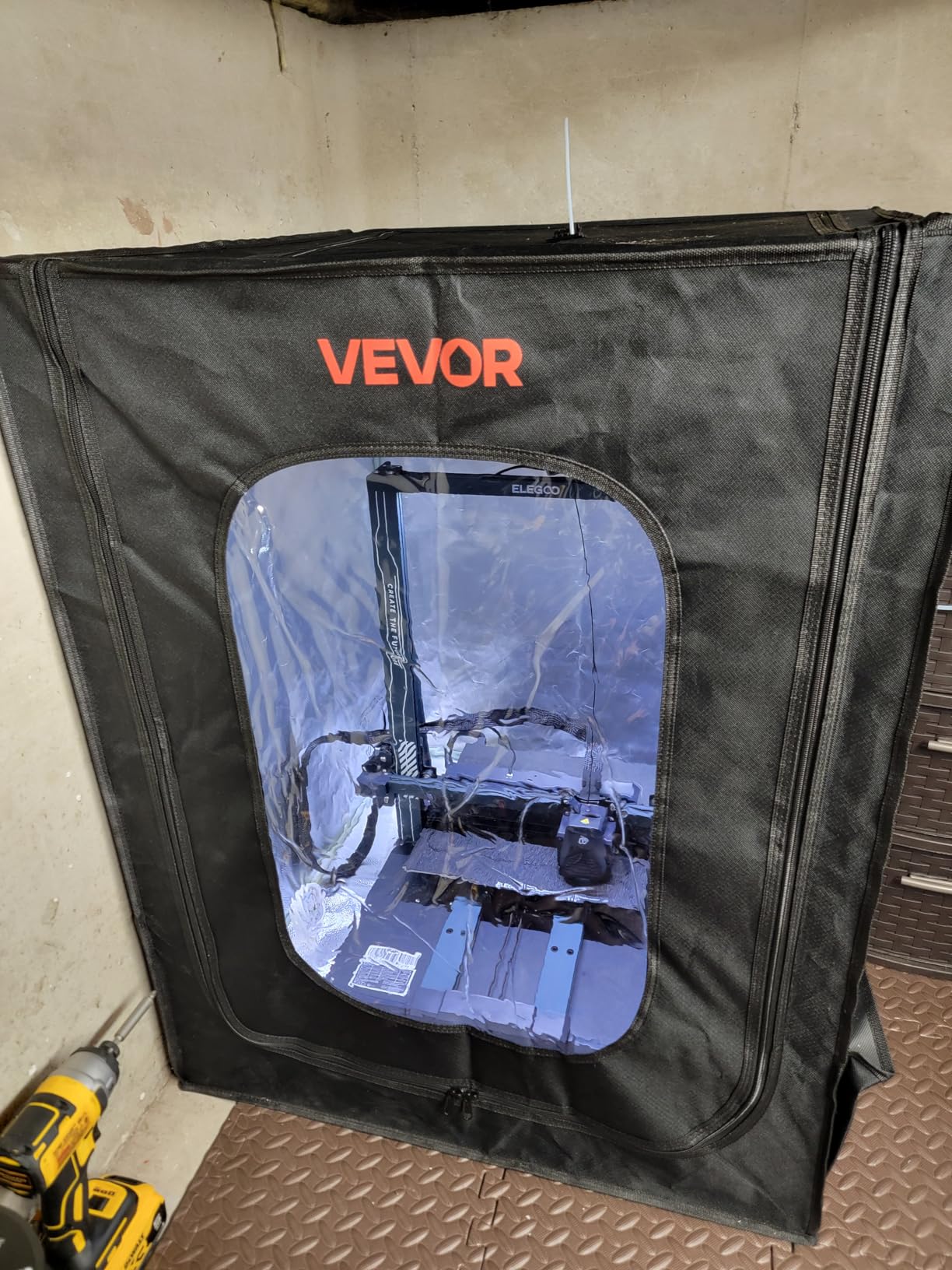 VEVOR 3D Printer Enclosure, Dustproof Waterproof Oxford Cloth 3D Printer Tent, Constant Temperature Protective Case with LED Lighting, Compatible with Creality/ELEGOO/Anycubic Multiple Popular Models customer photo 2