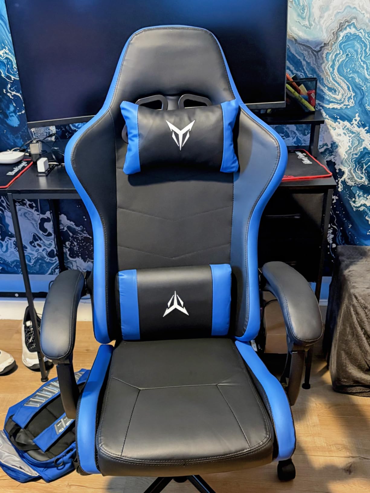 GTPLAYER Gaming Chair, Video Game Chairs Racing Style PC Game Chairs 350lbs for Adults - Padded High Back Ergonomic Reclining Silla Gamer, Linkage Armrest, Red customer photo 1