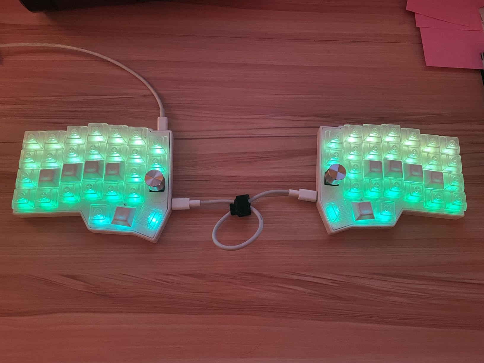 YMDK BORNE Knob Corne4x6 Layout 58 Keys Ergonomic Wired Hot-swap Split MX Mechanical Keyboard South RGB QMK Vial Programmable customer photo 2