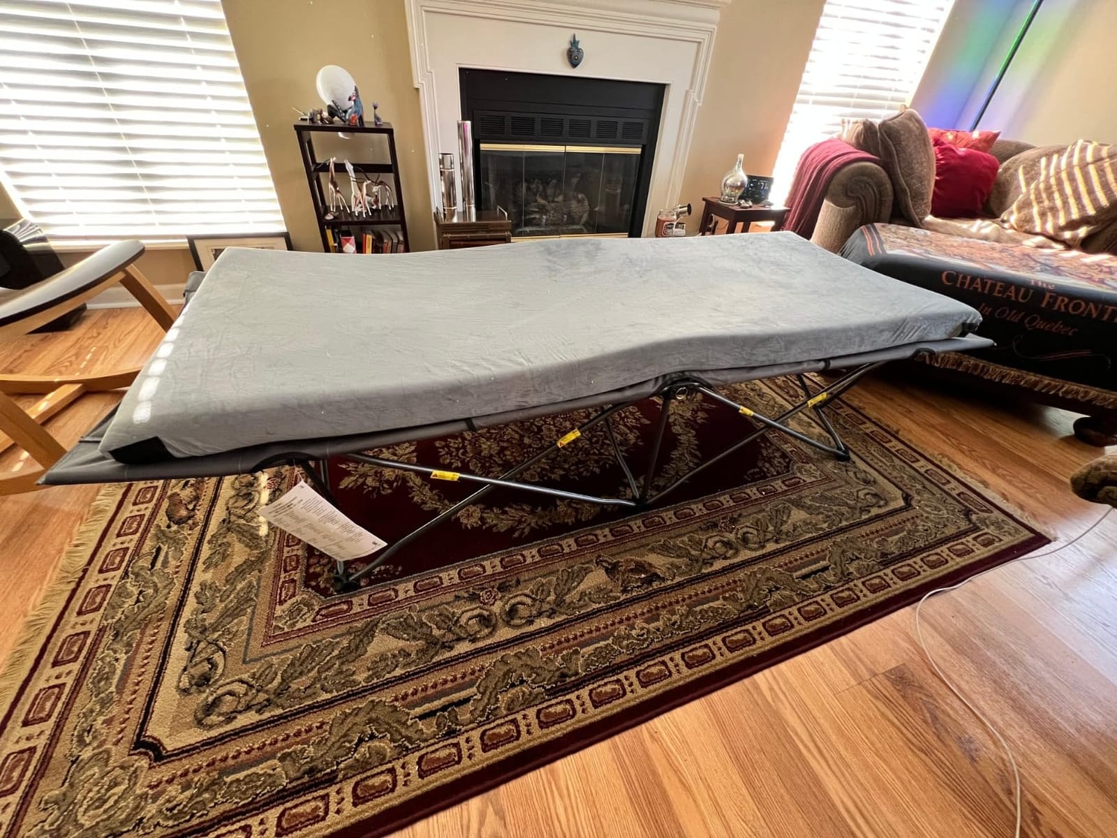 TIMBER RIDGE 32.5in Extra Wide Heavy Duty Camping Cot for Adult, Easy Set Up Oversized Sleeping Cot with Carry Bag for Camping, Travel and Outdoors, Support up to 450lbs, Black customer photo 2