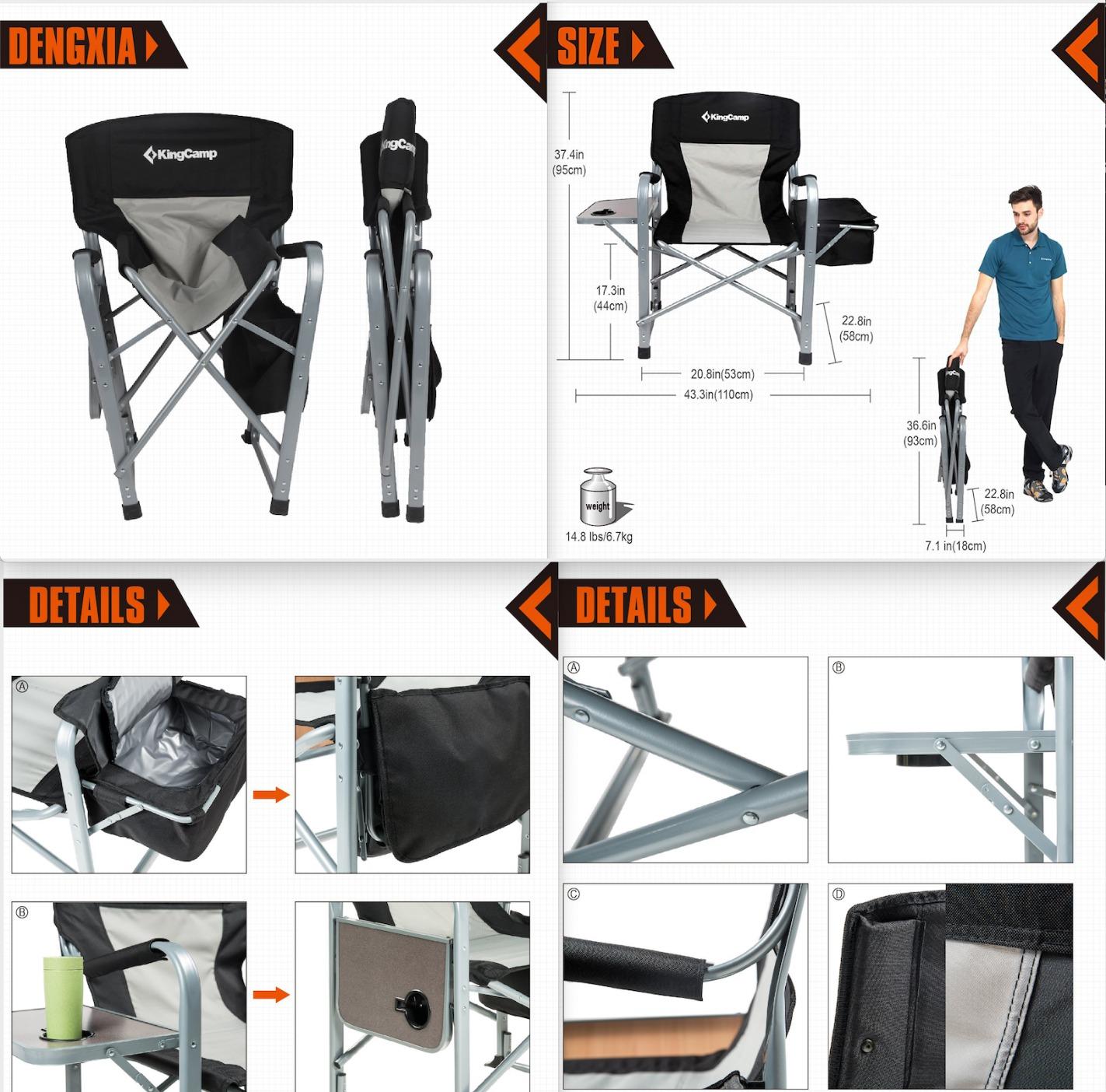 KingCamp Oversized Camping Directors Chair for Big & Tall Heavy Duty 440lbs customer photo 2