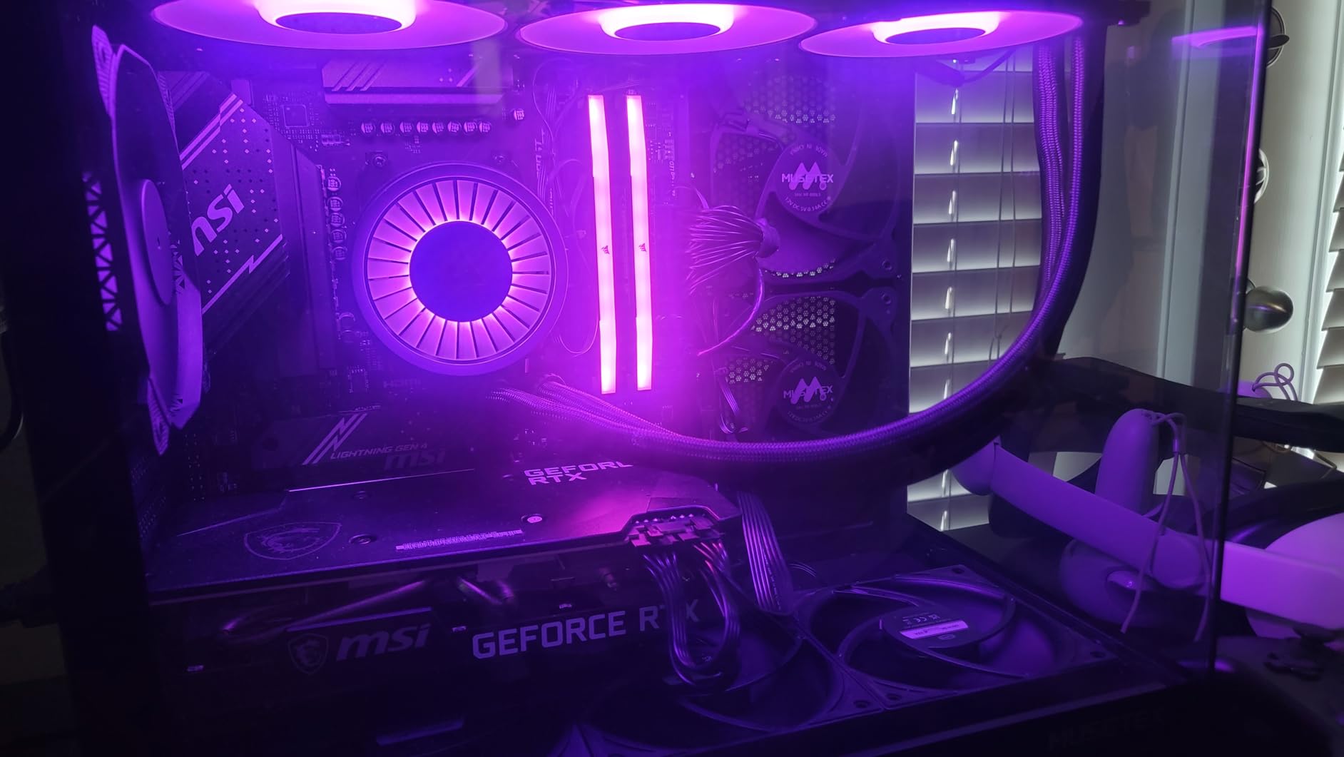 MUSETEX Y6 PC Case, Pre-Installed 4 Non-LED Fans, ATX Mid Tower Case, Computer Case with Type-C, 270° Full View Tempered Glass, Black customer photo 2