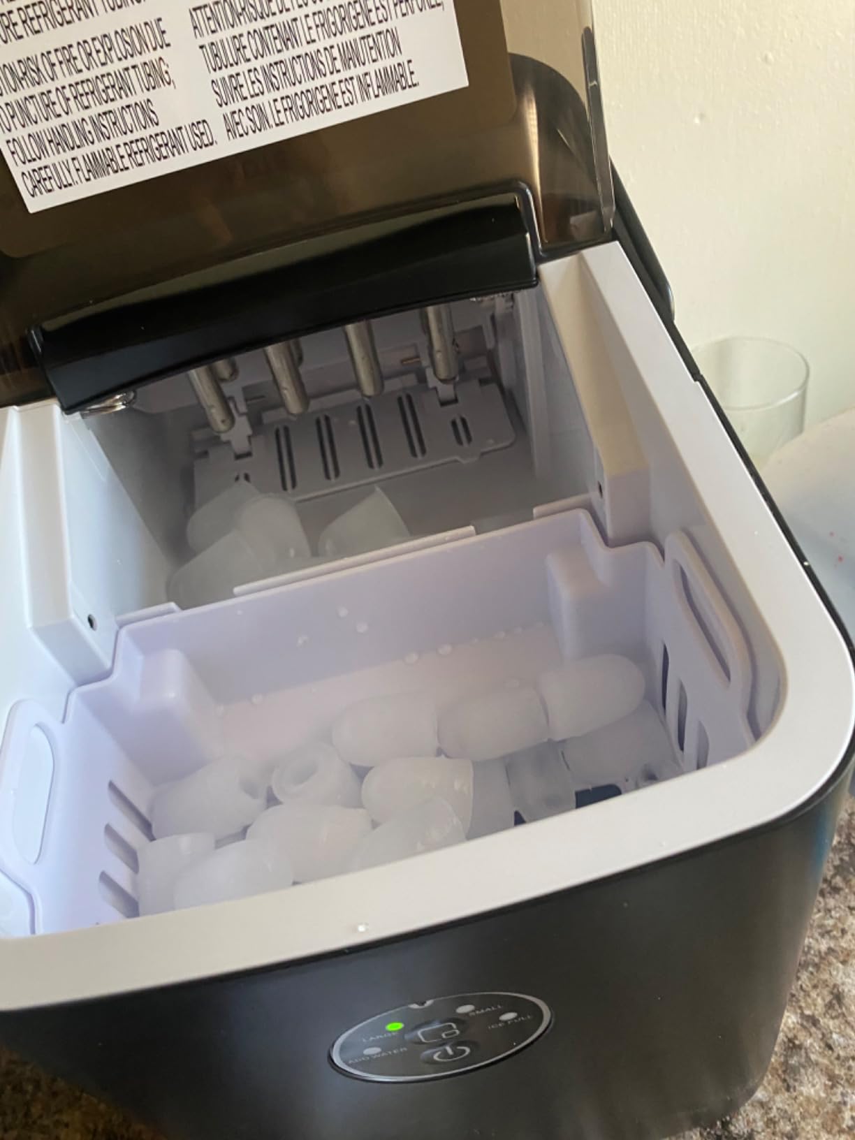 Commercial Ice Maker Machine, 100LBS/24H Freestanding & Undercounter Ice Machine with 2 Water Inlets, 40 PCS/Cycle and 20LBS Storage Bin, Stainless Steel, LED Display & Self-Cleaning for Home Bar customer photo 2