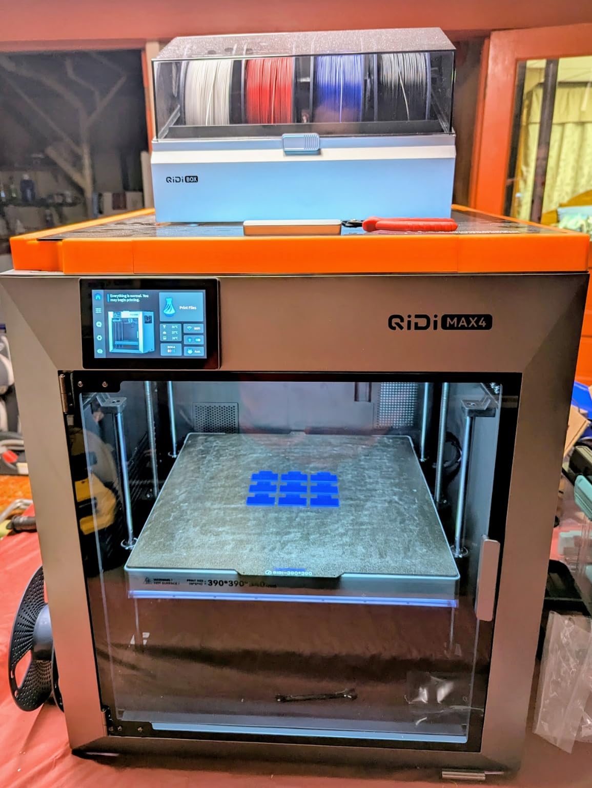 QIDI Max4 Combo 3D Printer, 390×390×340mm Build Volume, 65℃ Heated Chamber | 370℃ nozzle, dual Z lead screws, max 800mm/s high speed, auto-leveling, AI camera, Polar Cooler optional, multi-materials customer photo 2