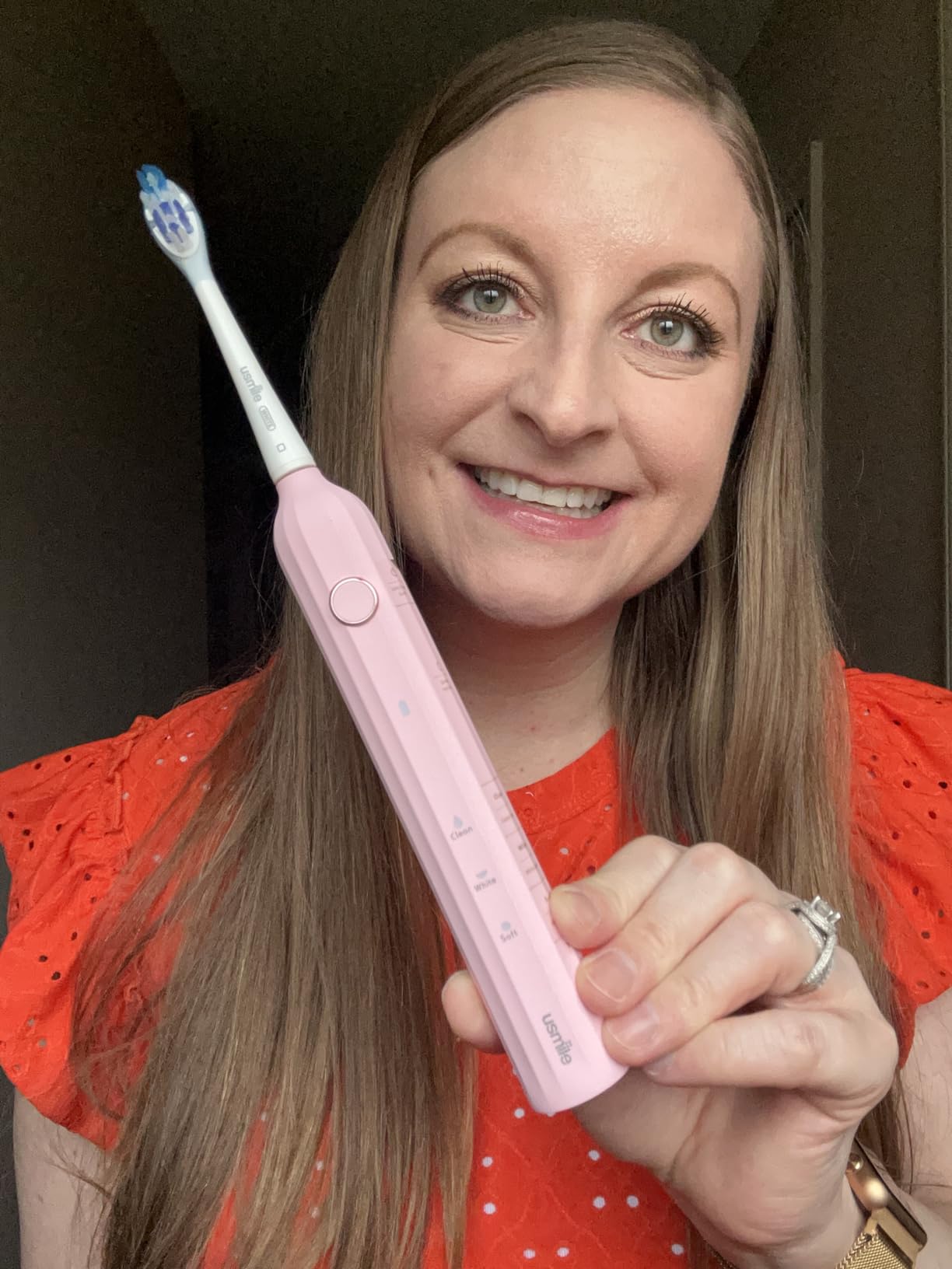 usmile P10S Sonic Electric Toothbrush, 180-Day Battery, Blue | 3 Modes Deep Clean & Whitening, Cushioned Gum-Care Brush Head for Sensitive Teeth, Smart Timer, 2 Heads, Rechargeable customer photo 1