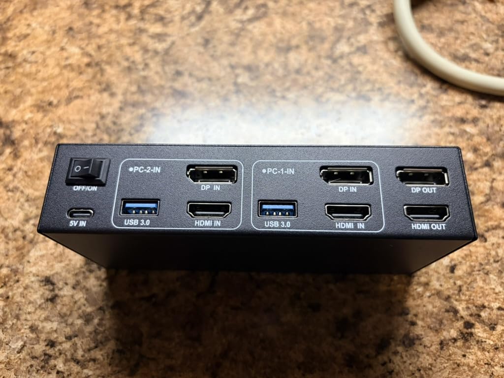 HDMI DisplayPort KVM Switch 2 Monitors 2 Computers, 4K@60Hz USB3.0 Dual Monitor HDMI KVM Switches Display Port for 2 Computers Share 2 Screens and 4 USB Devices for Keybord Mouse Printer customer photo 1