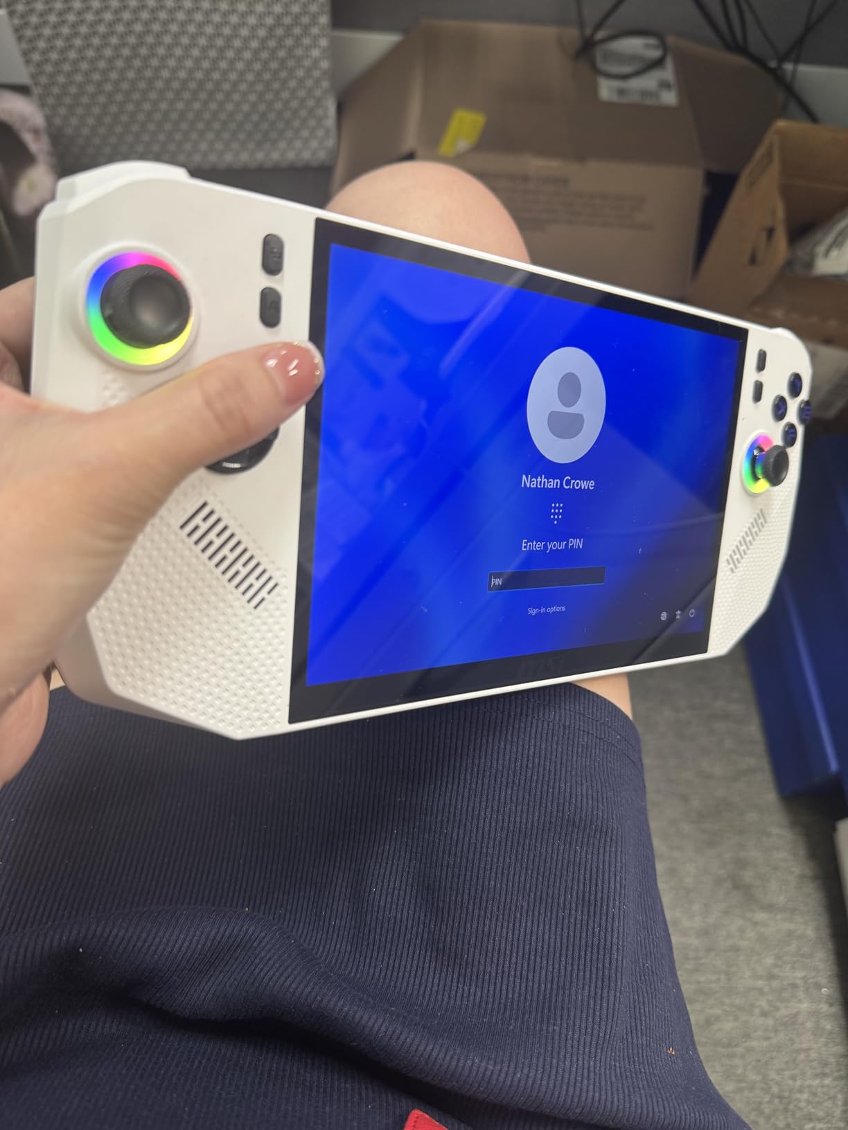 MSI Claw A8 PC Gaming Handheld: AMD Ryzen Z2 Extreme, 8 inch FHD+ 120Hz Display, 24GB LPDDR5x, 1TB NVMe SSD, SD Card Reader, Thunderbolt 4, Win 11 Home: White customer photo 1