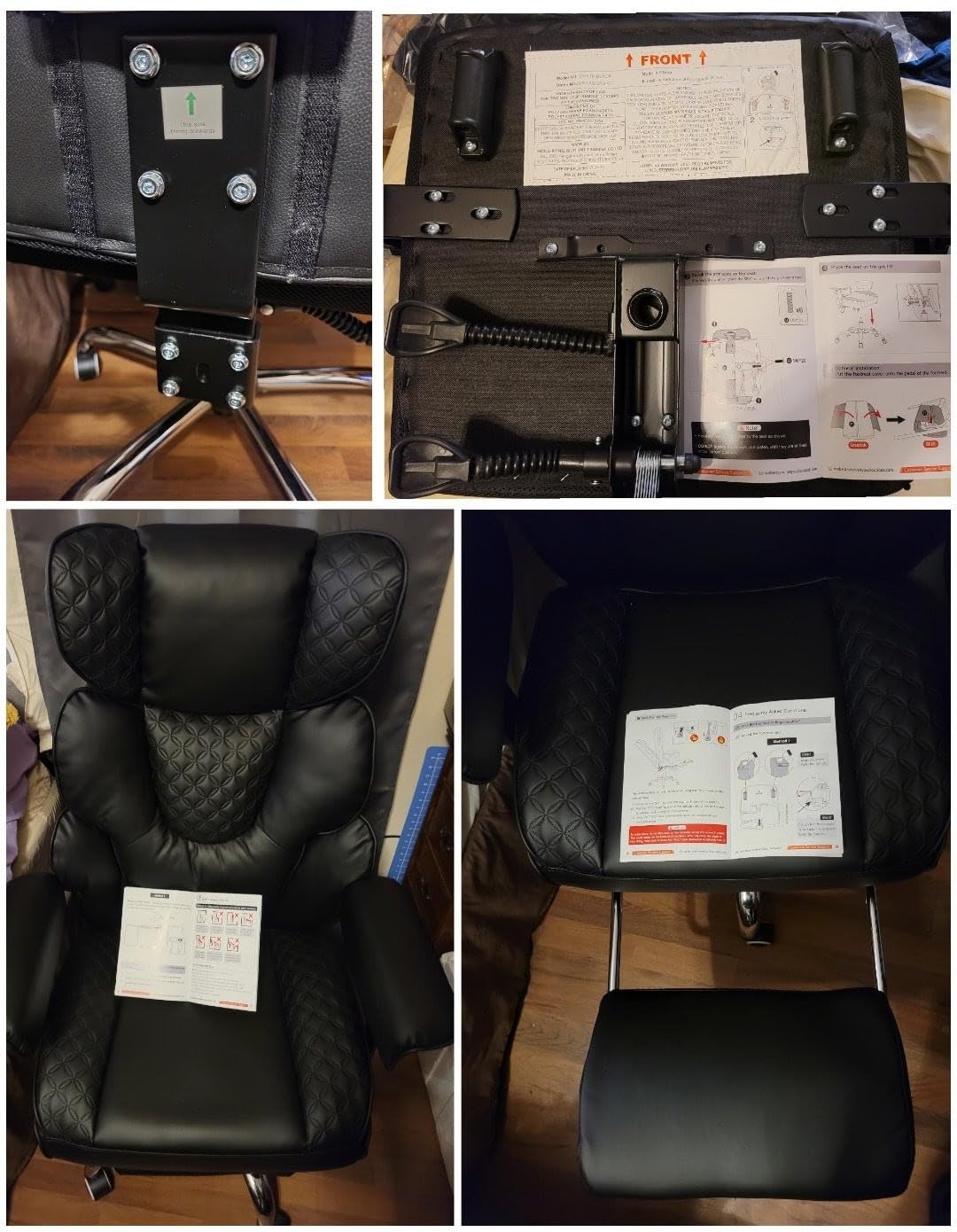 COMHOMA Big and Tall Office Chair with Upgrade Footrest, Heavy Duty Gaming Chair High Back Executive Chair with Spring Lumbar Support for Lower Back Pain Relief, 150°Reclining Adjustable Armrests customer photo 1
