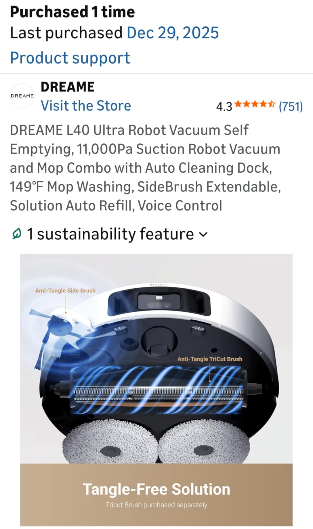 dreame D30 Ultra CE Robot Vacuum and Mop, 25,000Pa Powerful Suction customer photo 2