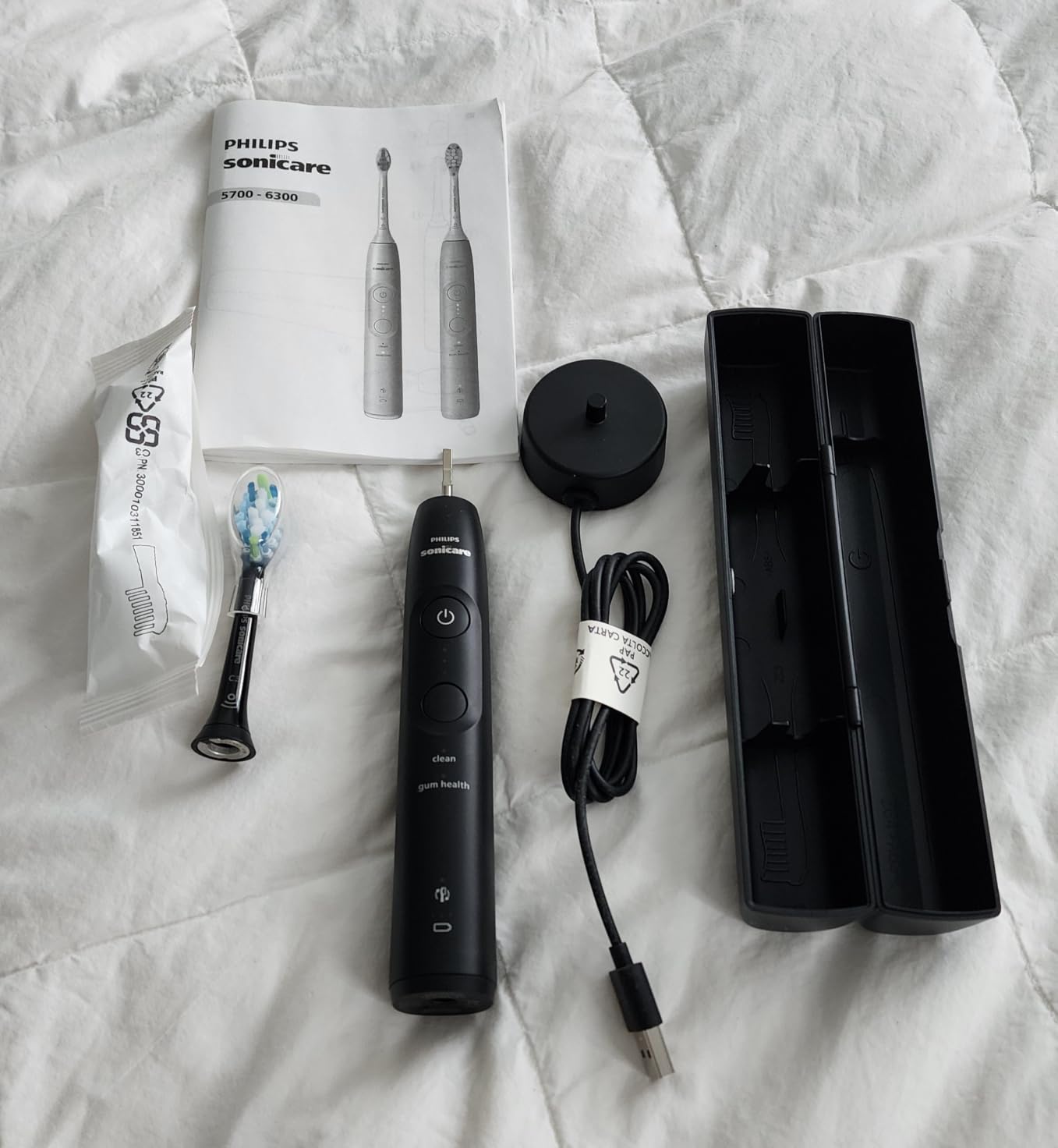 Philips Sonicare 5950 Rechargeable Electric Toothbrush, 2 Brush Heads, Pink | 1000% More Plaque Removal, Visual Pressure Sensor, 6 Brush Settings, 21-Day Battery, Includes Travel Case, HX7132/03 customer photo 1