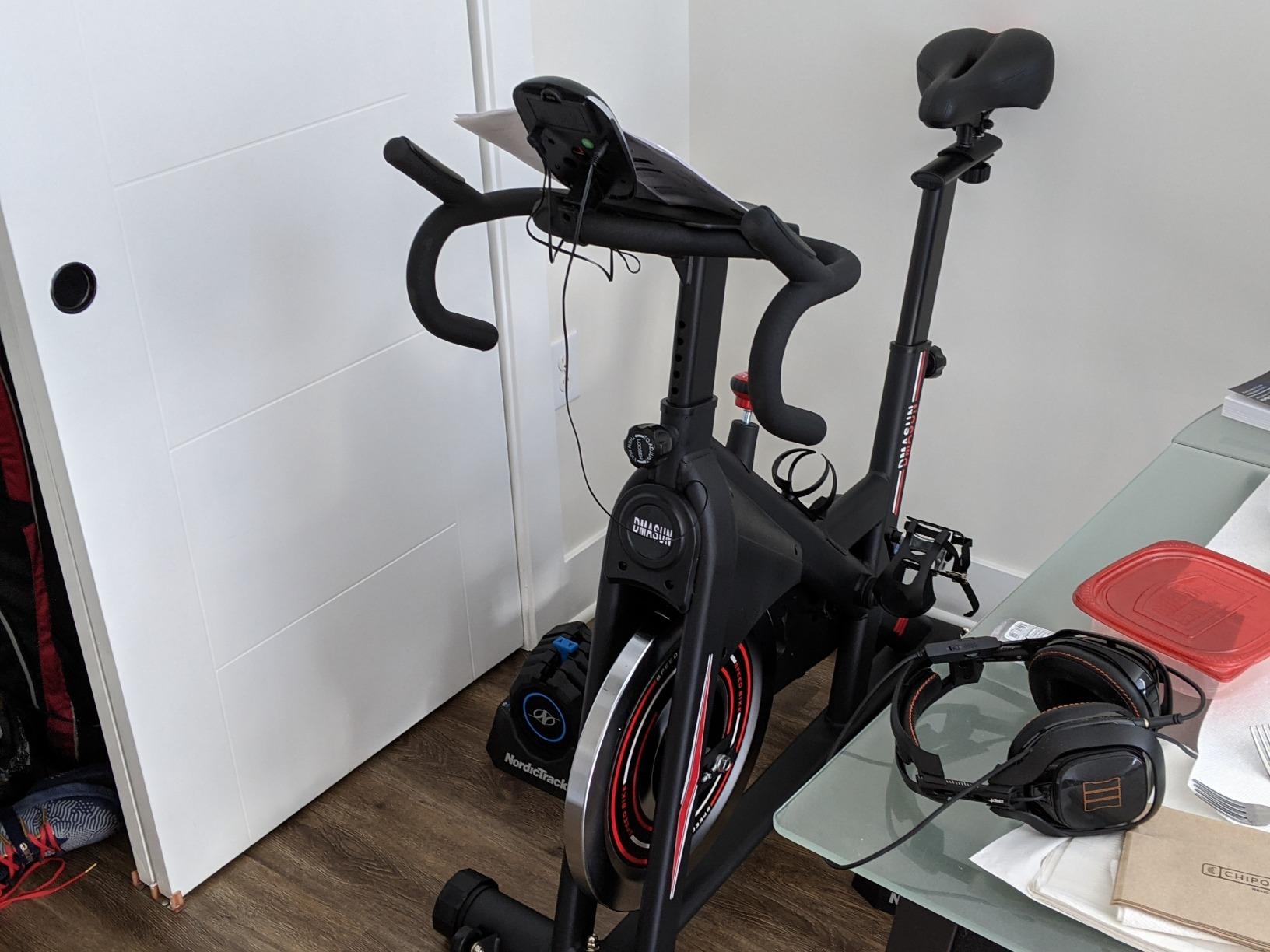DMASUN Exercise Bike, Silent Magnetic Resistance Stationary Bike for Home with 330 LBS Capacity, Pedals with Anti-loosening Nuts, Indoor Bike with Comfortable Seat Cushion, Digital Display with Tablet Holder customer photo 1