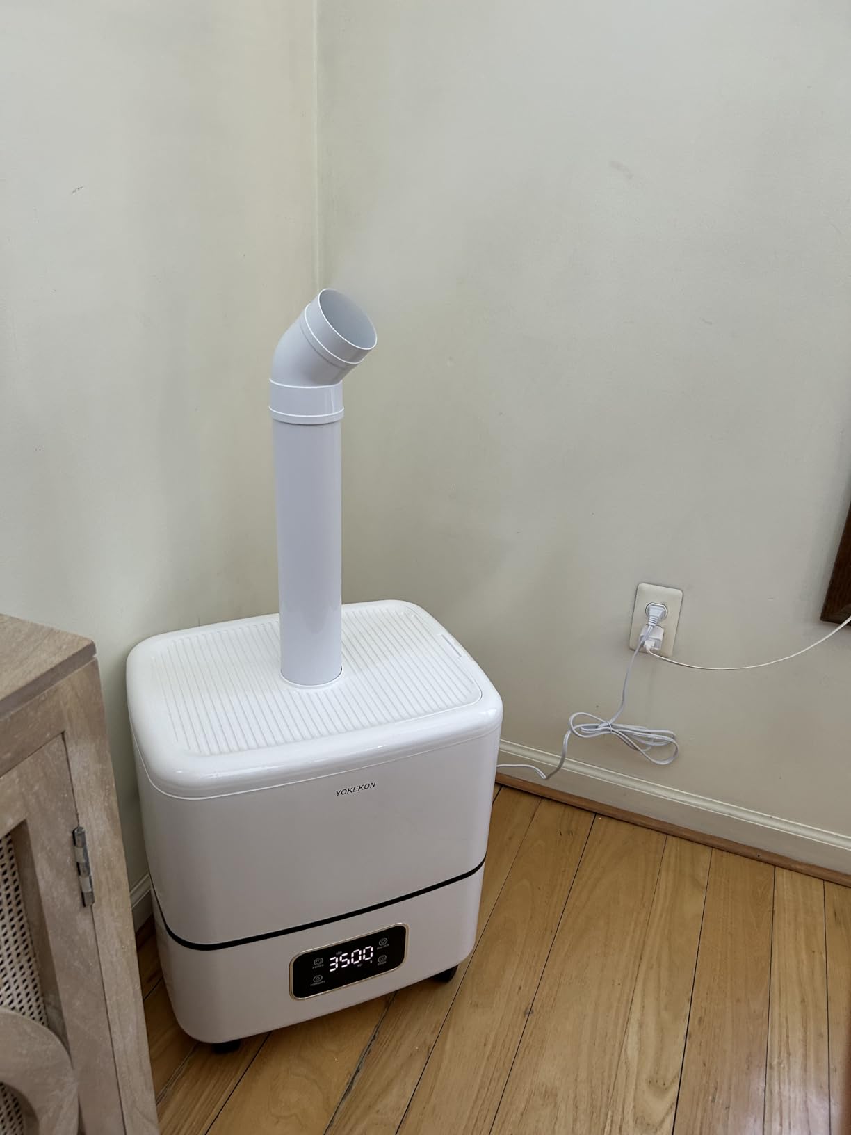 Yokekon 30L/7.93Gal Large Humidifier, 10 atomizers for 4000mL/h output, White | Extension Tube, Swivel Caster, Top-Fill, 32H Runingtime, Coverage 5000 sq.ft, for Lagre Room, Plant, Warehouse, Greenhouse, Commercial customer photo 1