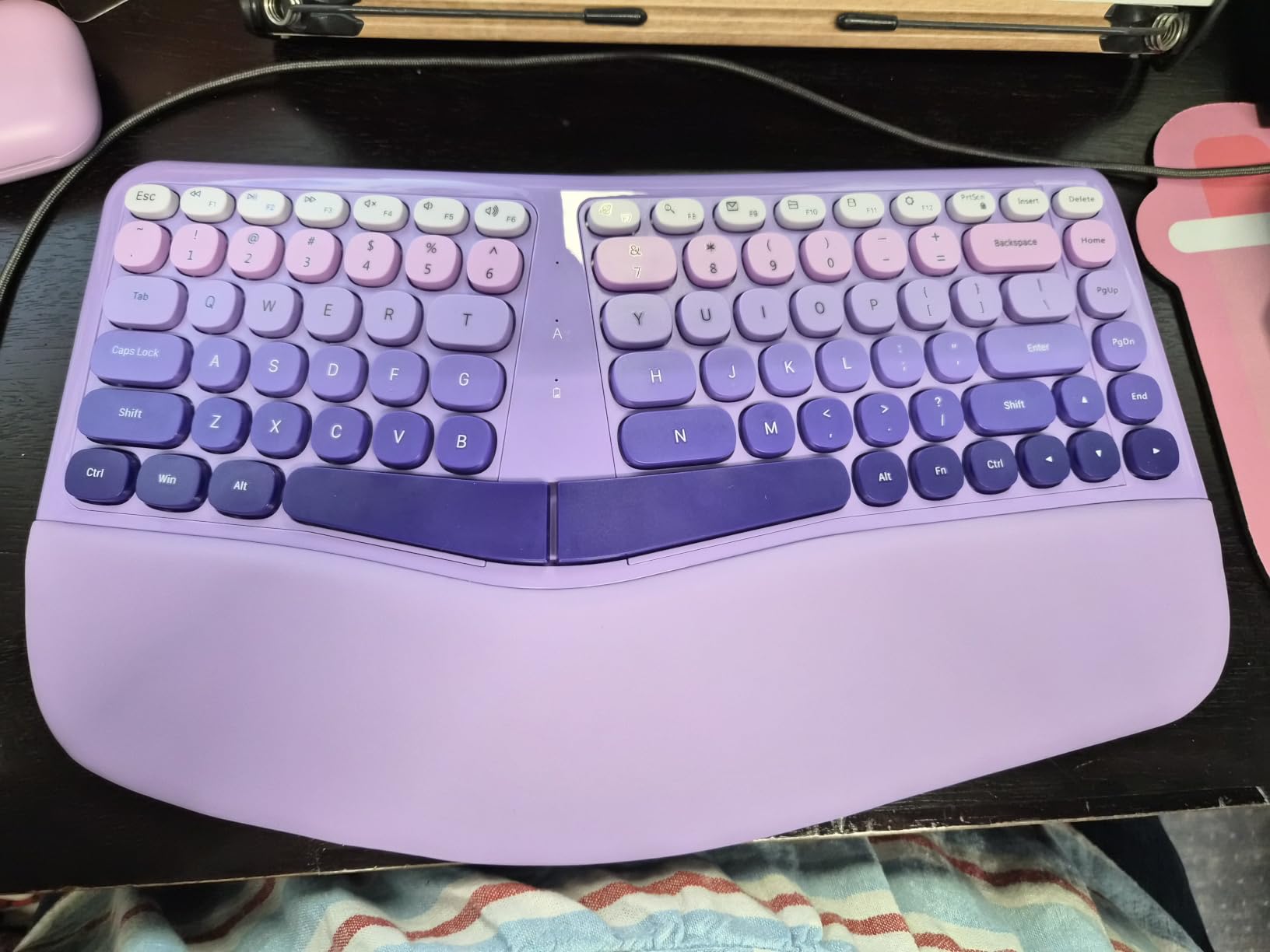 Ergonomic Wireless Keyboard Mouse, Mechanical Gaming Set with Wrist Rest customer photo 2