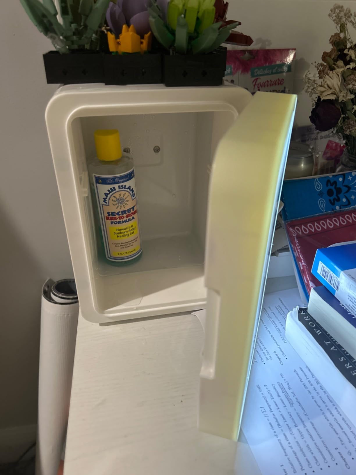 CUTIEWORLD Skincare Fridge - 4L Makeup Fridge for Refrigerating Makeup, Skincare and Food, Mini Fridge for Bedroom, Office and Car, Cooler and Warmer, Beverage Cooler, Pearly white customer photo 2