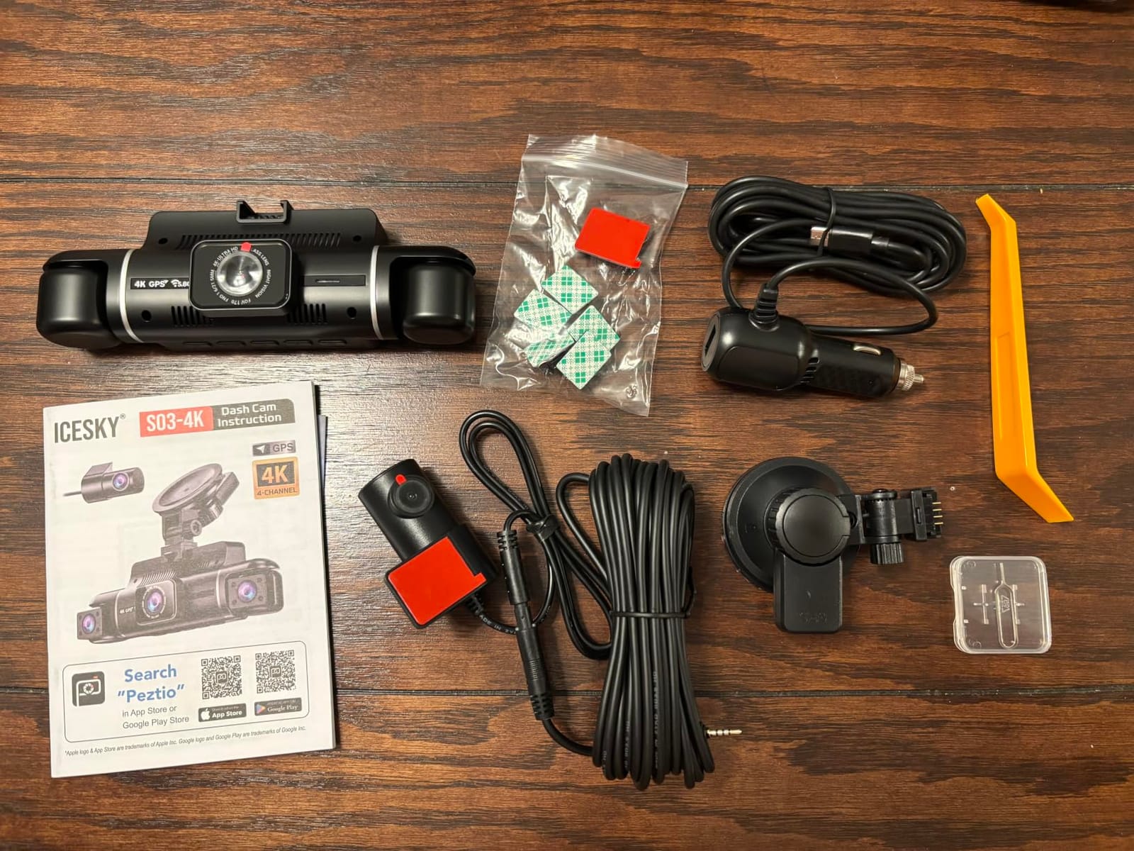 Icesky 4K Dash Cam Front and Rear Left Right with GPS, 20MB/s WiFi 6 | Include 128GB SD Card, G-Sensor, 5.8GHz WiFi6, Parking Mode, 8 IR Lights, 4K Front 1080P Rear/Left/Right, 360° 4 Channel customer photo 1