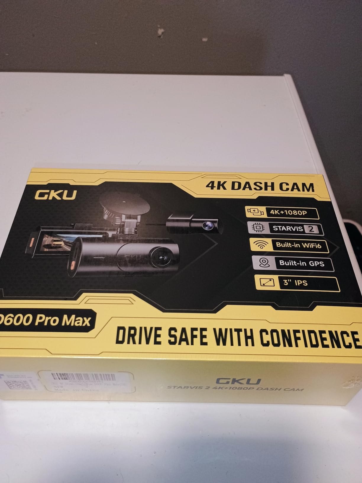 GKU 4K Dual Dash Cam Front and Rear Camera, STARVIS 2 Sensor | 5.8GHz WiFi6 Up to 20MB/s, Voice Control, Dash Camera with GPS, WDR Night Vision, Parking Mode, Loop Recording customer photo 1