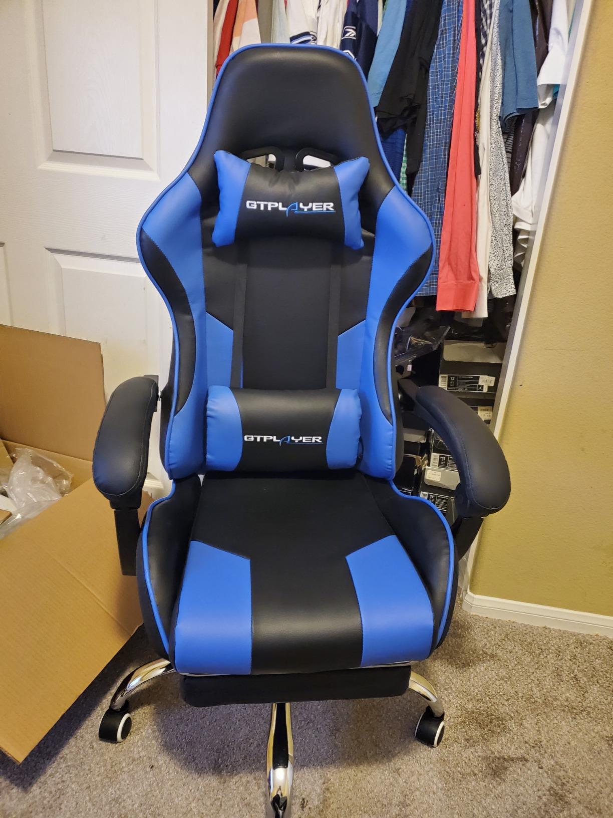 GTPLAYER Big & Tall Gaming Chair, Wide Seat with Footrest, Black & Gray | Ergonomic High Back Computer Desk Chair for Adults, Comfort Padded Seat with Lumbar Support Armrests Recliner for Office/Home customer photo 1
