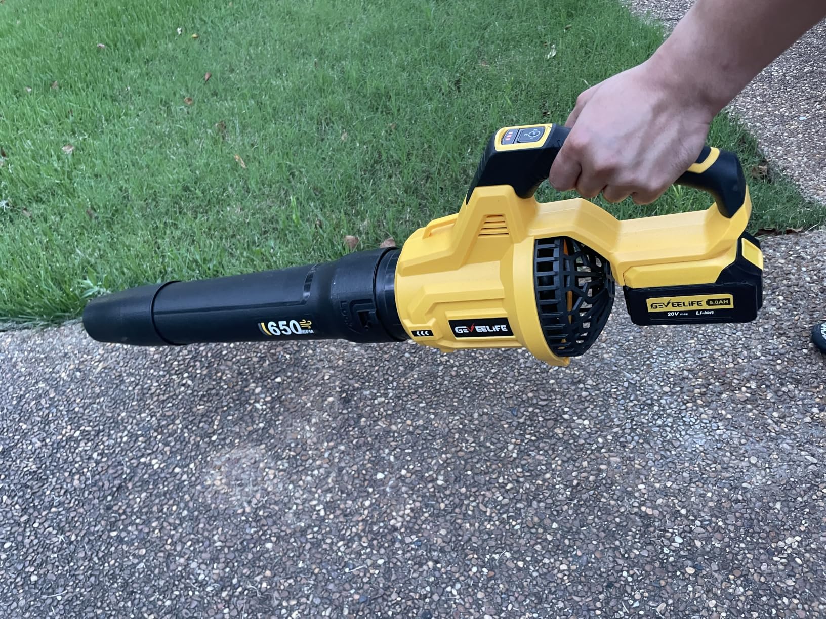 LOSART Leaf Blower Cordless, 650CFM & 3 Speed Levels, 1200W Electric Cordless Leaf Blower with 2 x 5.0Ah Batteries & Fast Charger, Blowers for Lawn Care, Yard, Blowing Leaves, Dust, Snow customer photo 2
