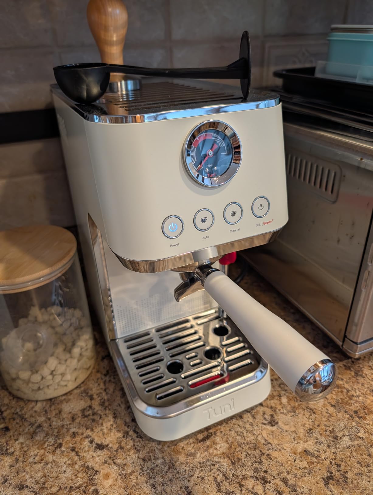Tuni E2 Gen3 Dual Boiler Espresso Machine with Super+ Steam Power, Ivory | 20 Bar Espresso Coffee Machine with PID NTC Temp Control, 58mm Brew System for Cold Brew, Espresso, Cappuccino, Latte customer photo 2