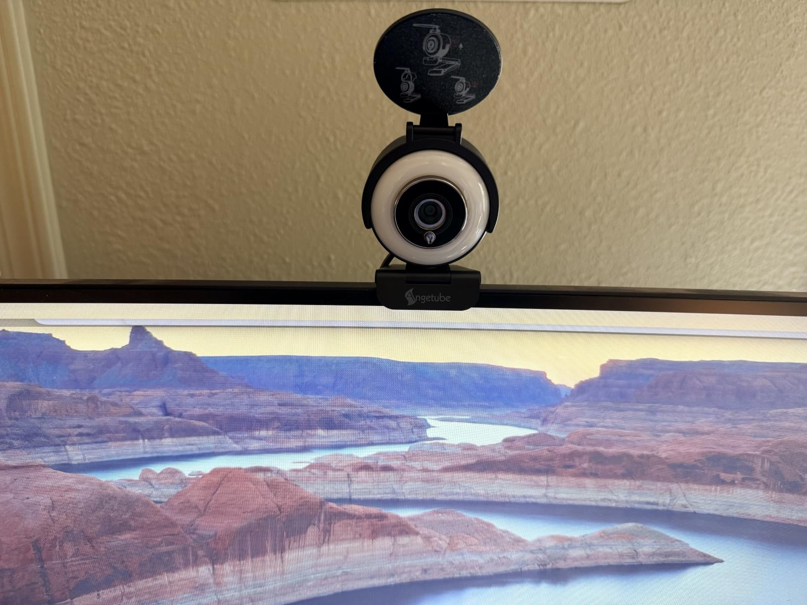 Angetube 4K Webcam with Ring Light, Computer Web Camera for Desktop, Laptop customer photo 2