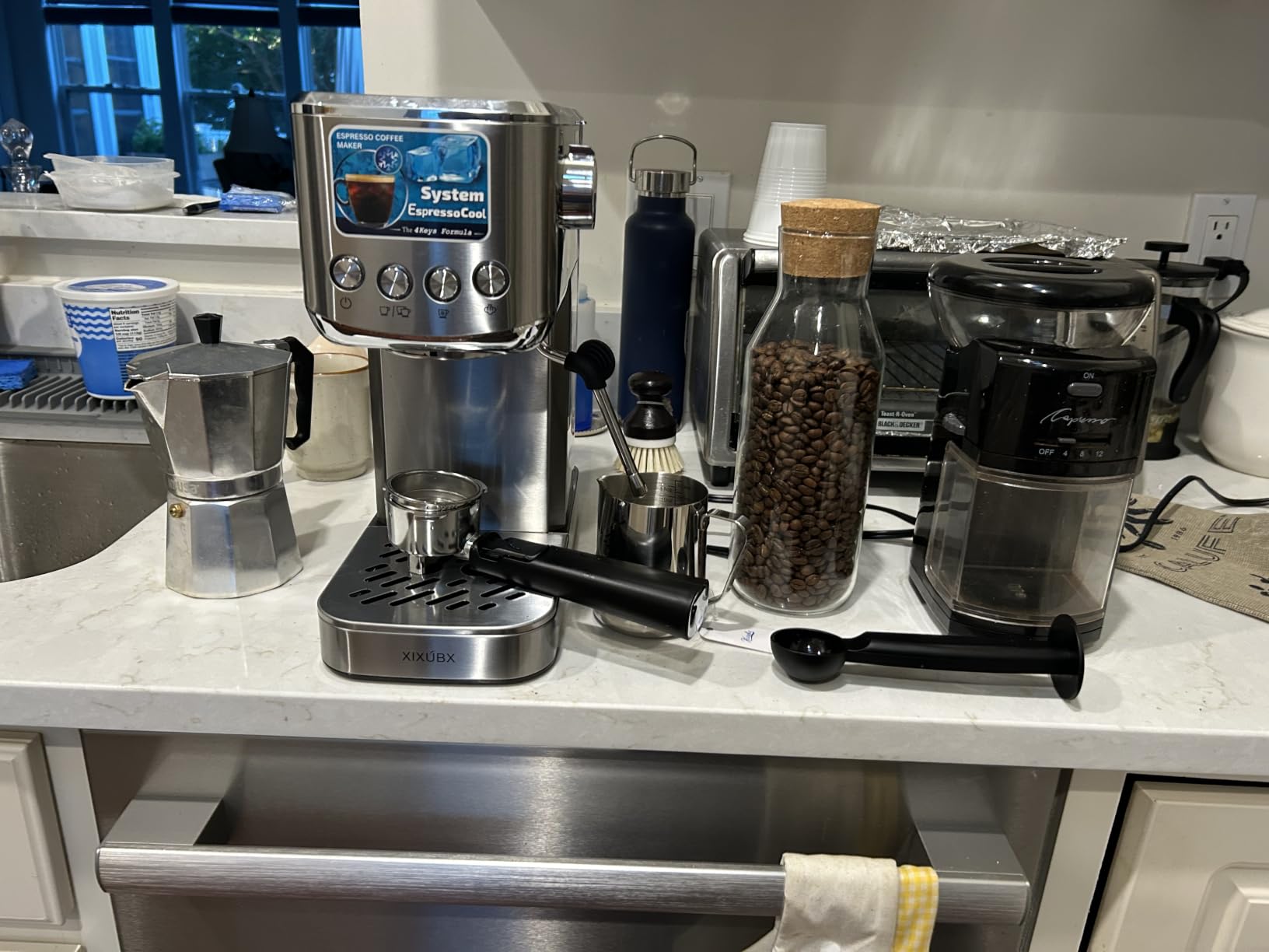 XIXUBX Cold Brew Espresso Machine with Milk Frother, Grey customer photo 1