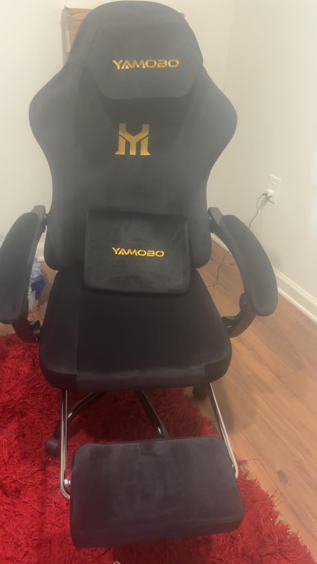 Gaming Chair with Footrest, Game Chair with Lumbar and Headrest Massage Support for Adults, Ergonomic Fabric High Back Computer Desk Gamer Chair with 360°Swivel Wheels for Office, Green customer photo 1