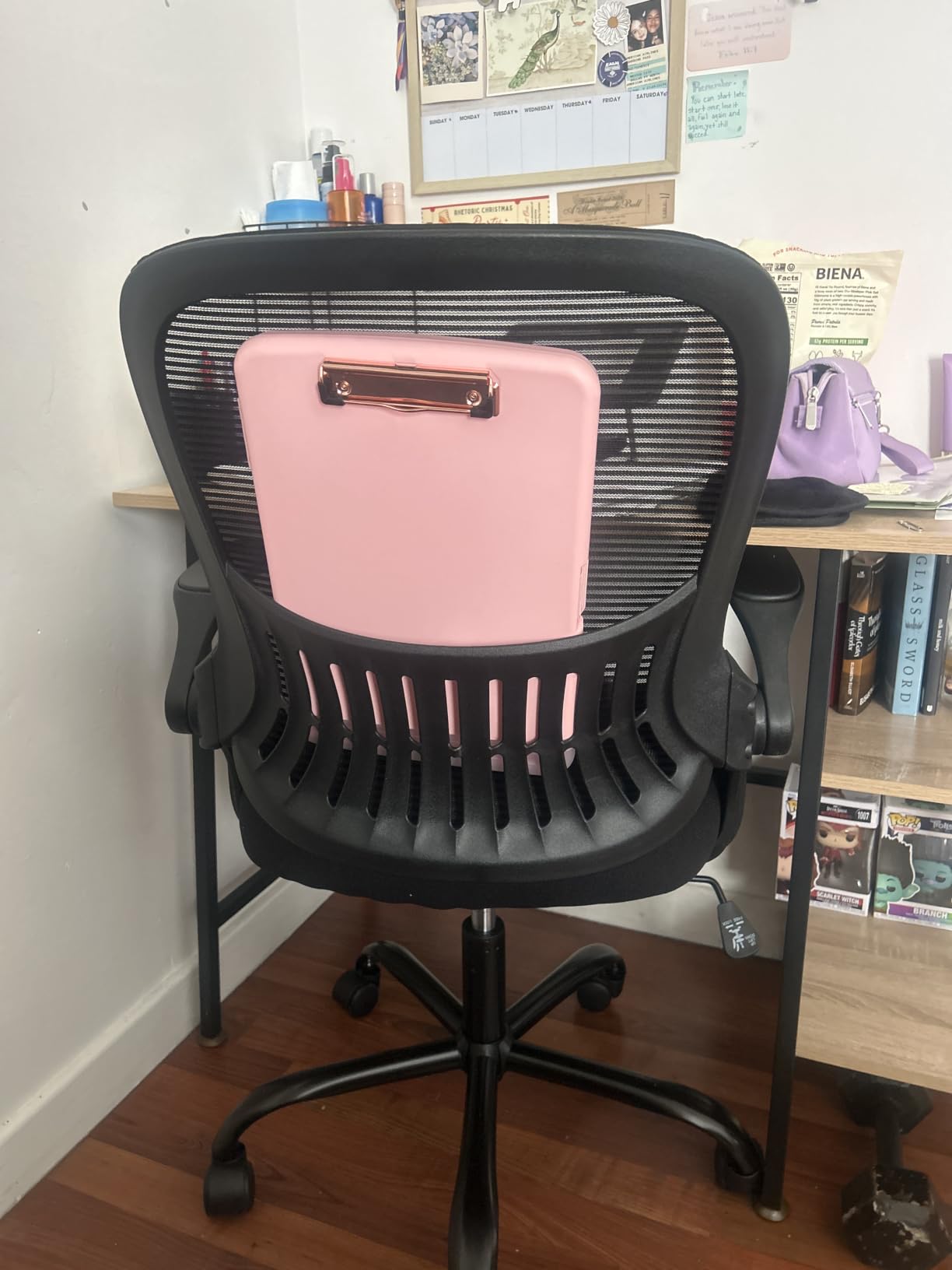 Sweetcrispy Home Office Managerial Executive Chair with Ergonomic Design | Mid-Back Mesh 360° Swivel, Comfortable Lumbar Support, Comfy Arms for Bedroom, Study, Student, Black customer photo 1