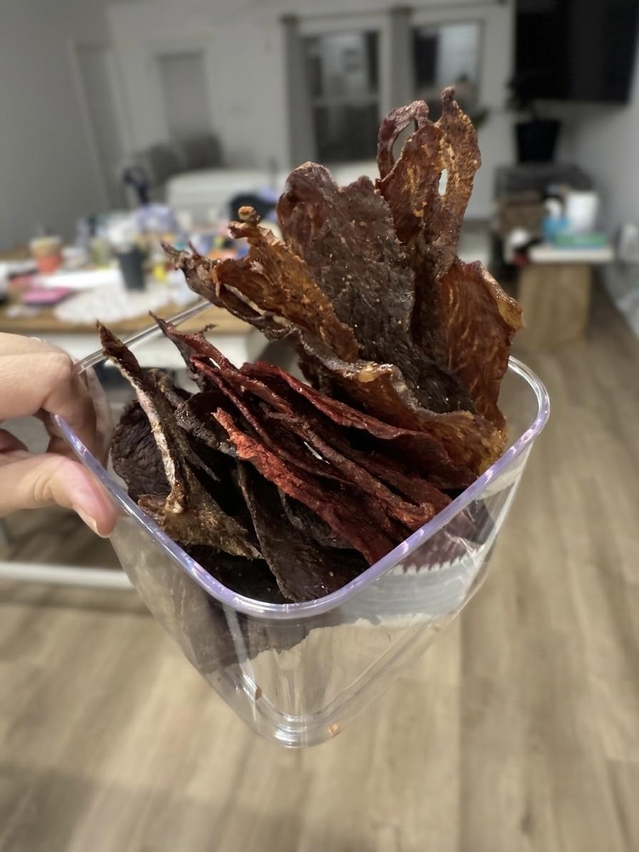 OLIXIS Food Dehydrator Machine, 500W Jerky Dehydrators with 8 Stainless Steel Large Trays, 185°F Temperature Control & 24H Timer Food Dryer for Fruit Meat Herb Dog Treats, Silver customer photo 1