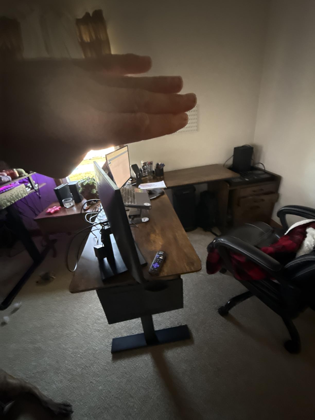 SEDETA Standing Two Person Desk with 4 Drawers, 2 Power Outlets, CPU Stand customer photo 2