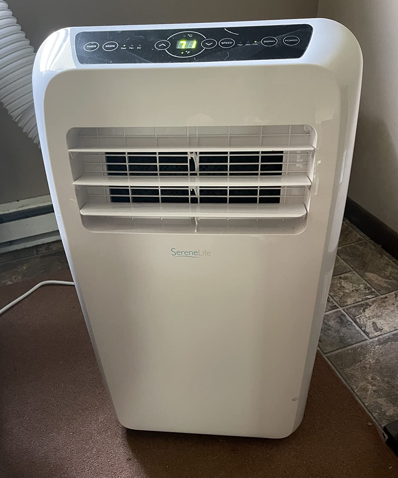 SereneLife 14000 BTU Inverter Portable Air Conditioner with Wi-Fi | Portable AC Unit with Dehumidifier, Fan Modes, Dual Hose System | Compact Standing Air Conditioner with Window Kit (White) customer photo 2