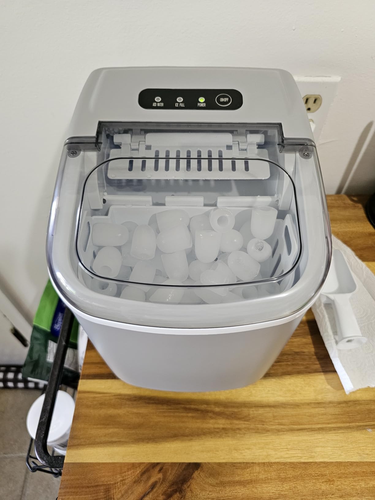 Crzoe Countertop Ice Maker,26Lbs/24H, 2 Ice Sizes, Self-Cleaning, Black customer photo 2