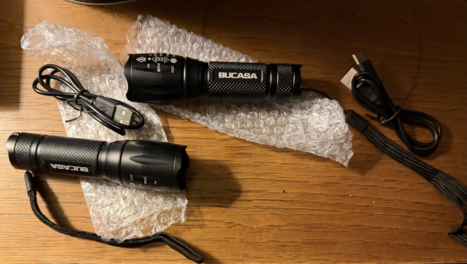 BUCASA Rechargeable Flashlights High Lumens 3 Pack (Red), Brighter Small Flashlight Powerful Tactical Flashlights Rechargeable, Waterproof LED Flashlight with 3 Modes Zoomable for Camping Emergency customer photo 1