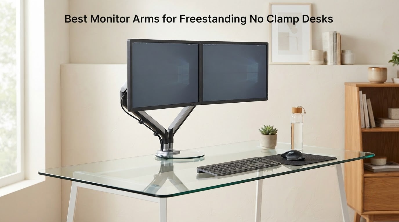 Best Monitor Arms for Freestanding No Clamp Desks