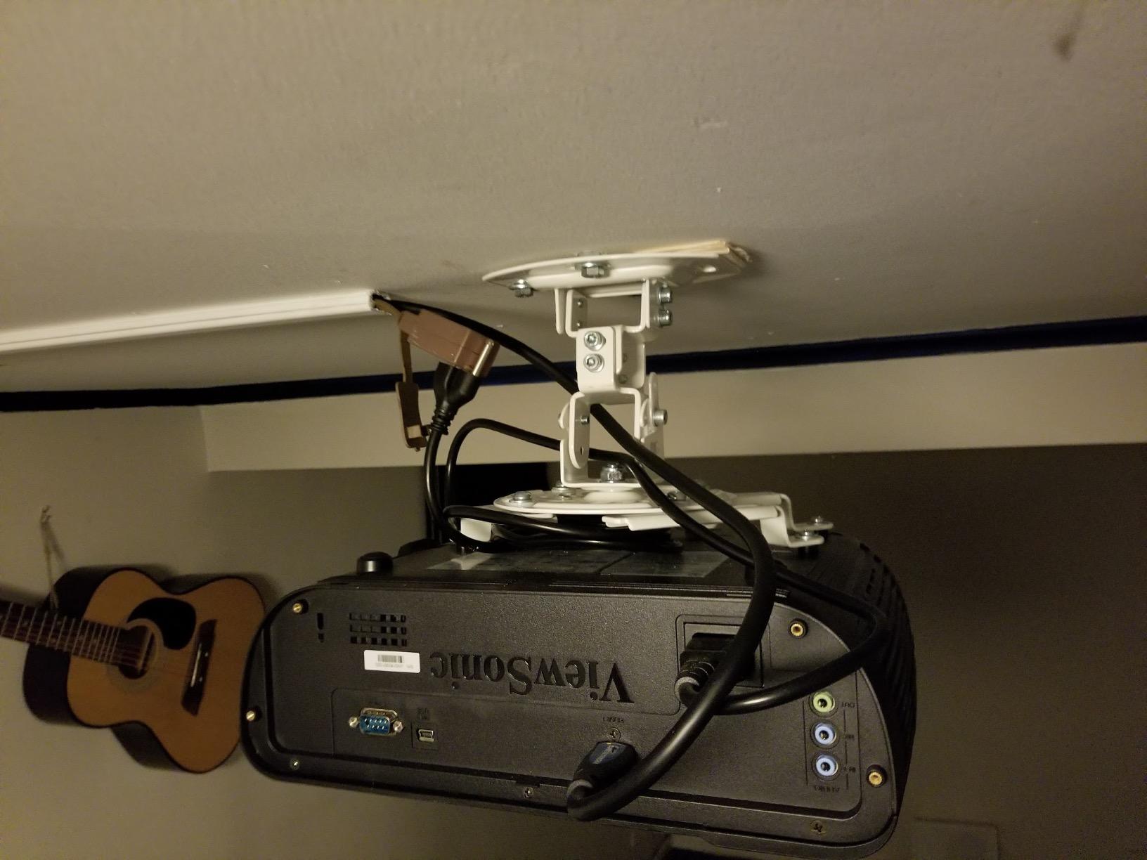 Mount-It! Low Profile Projector Ceiling Mount, 30 lbs, White customer photo 2
