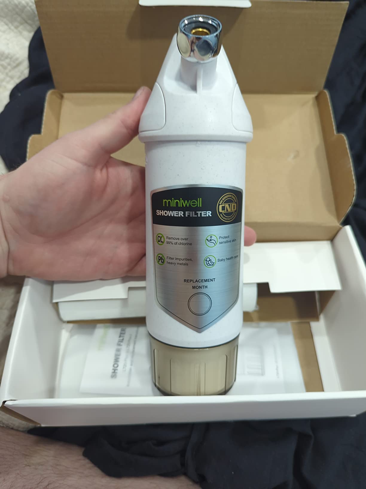 miniwell L720-Plus Shower Filter System-for Bathroom Hard Water and Well -Remove Chlorine & Heavy Metals & Sediments impurties- Good for Skin & Hairs customer photo 1