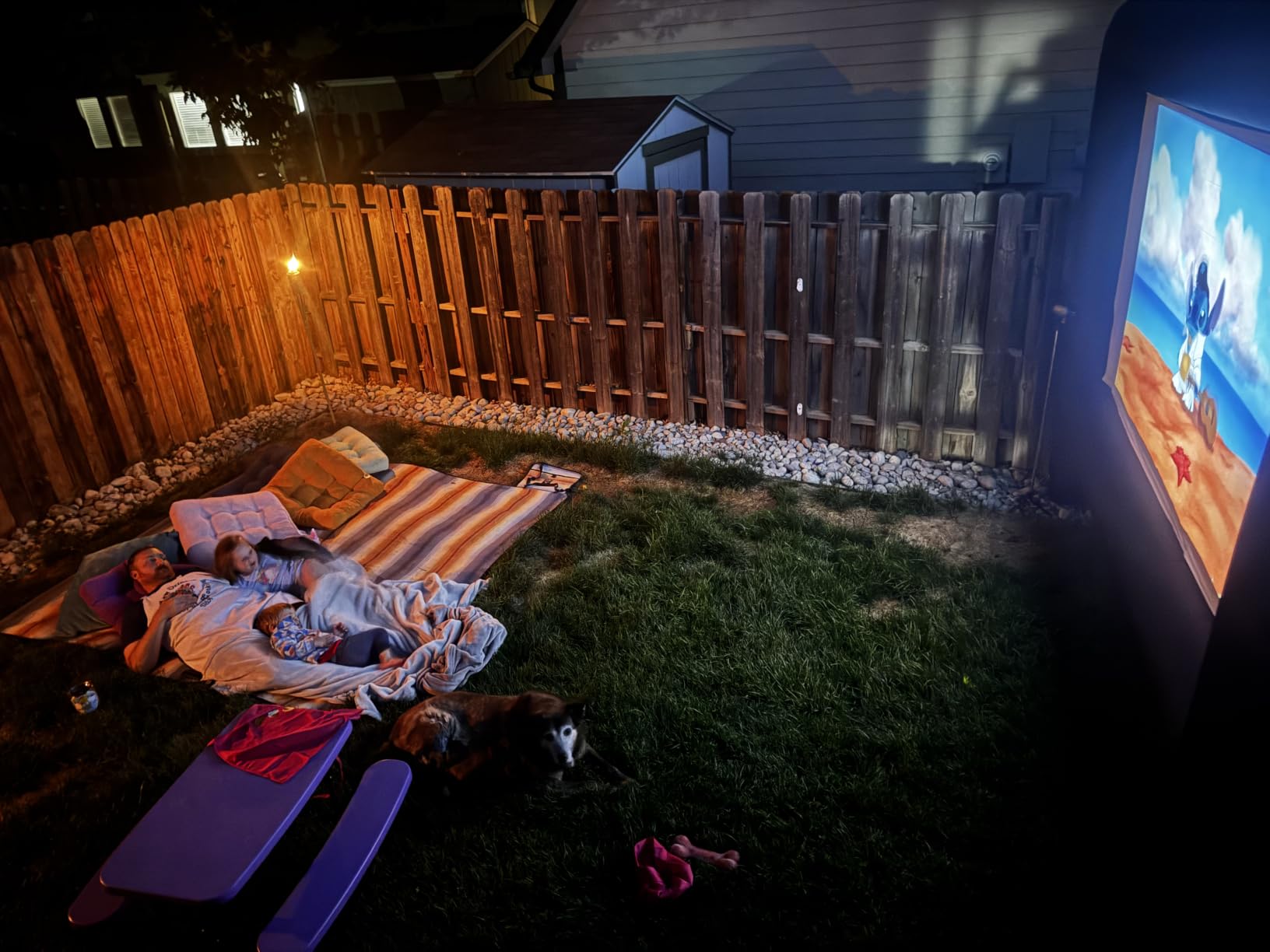 XHYCPY 16ft Inflatable Movie Screen with Air Blower Storage Bag - Front/Rear Projection, Easy Set Up for Backyard Movie Night, Theme Parties, Celebrations customer photo 1