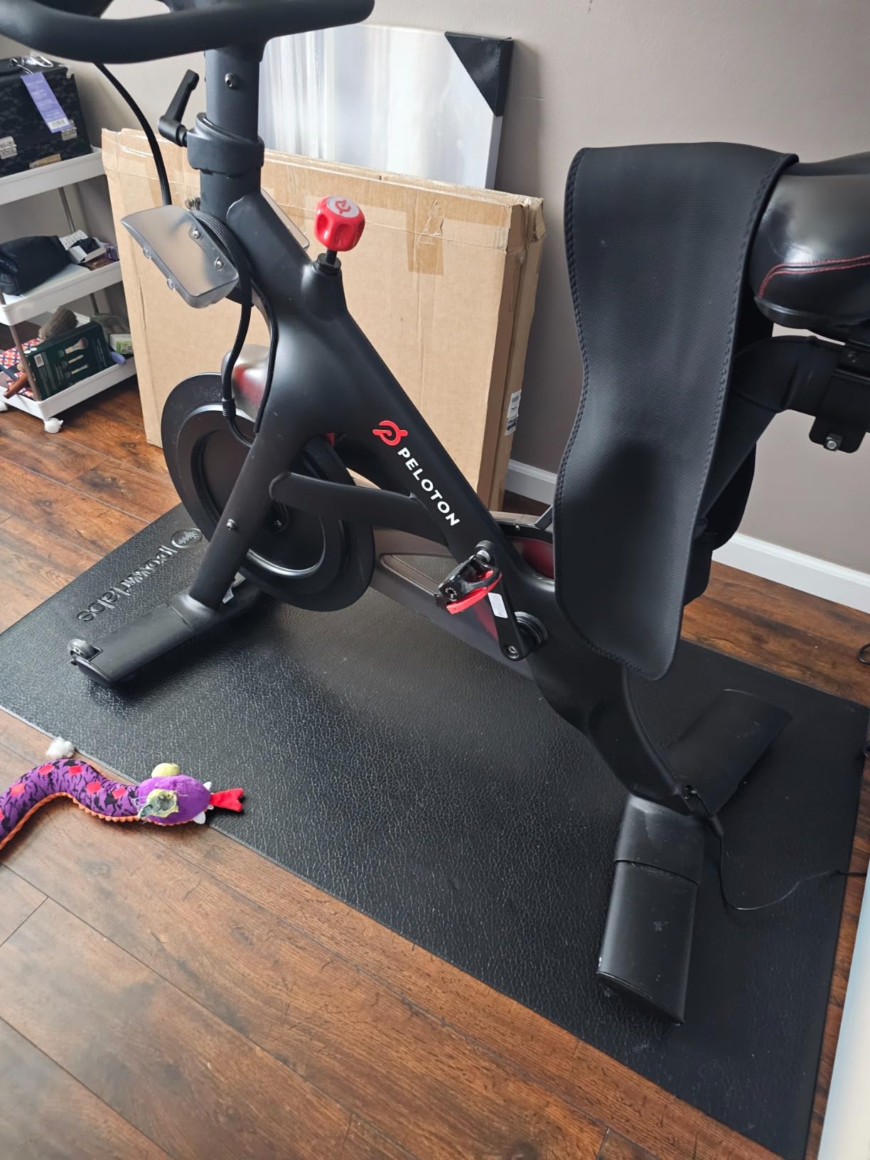 Powr Labs Bike Mat Compatible with Peloton, Treadmill, Exercise Equipment, Elliptical, Walking Pad, Indoor Bike Trainers, Home Gym Workout - Protects Hardwood Floors and Carpet customer photo 2