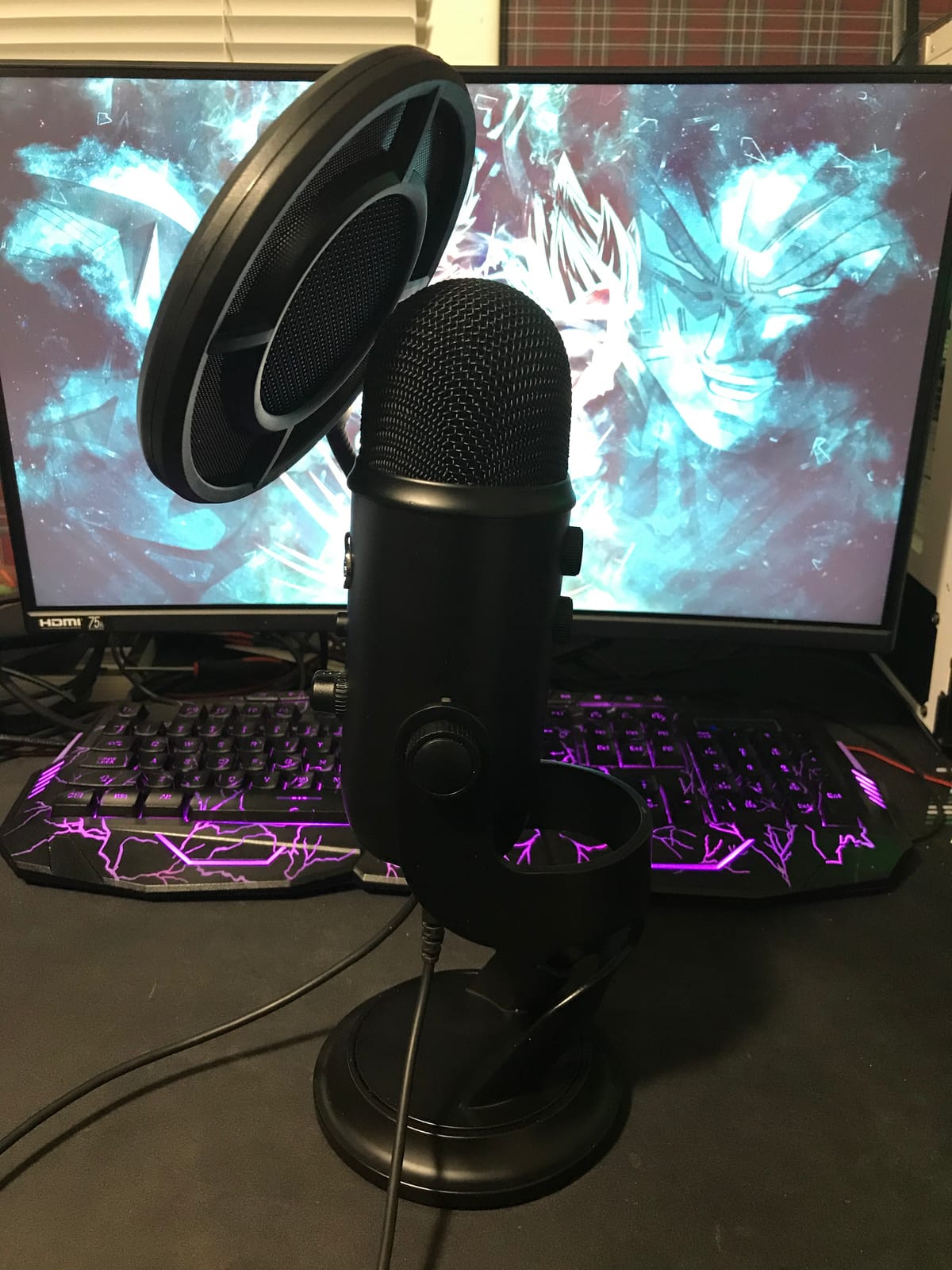 Mic Pop Filter, Professional Metallic Mic Pop Filter Mesh for Blue Yeti and Any Other Mic, ARISEN Dual Layered Microphone Pop Filter, Mic Filter with A Flexible 360° Gooseneck Clip Stabilizing Arm customer photo 2