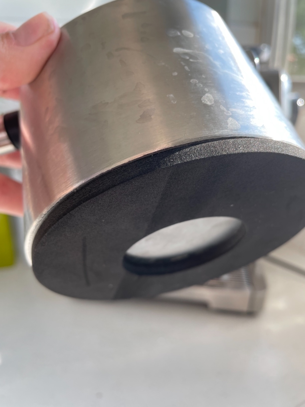 DIBTSA Espresso Knock Box, Stainless Steel Coffee Grounds Knock Box, With Removable Knock Bar and Non-Slip Rubber Base (Silver) customer photo 2