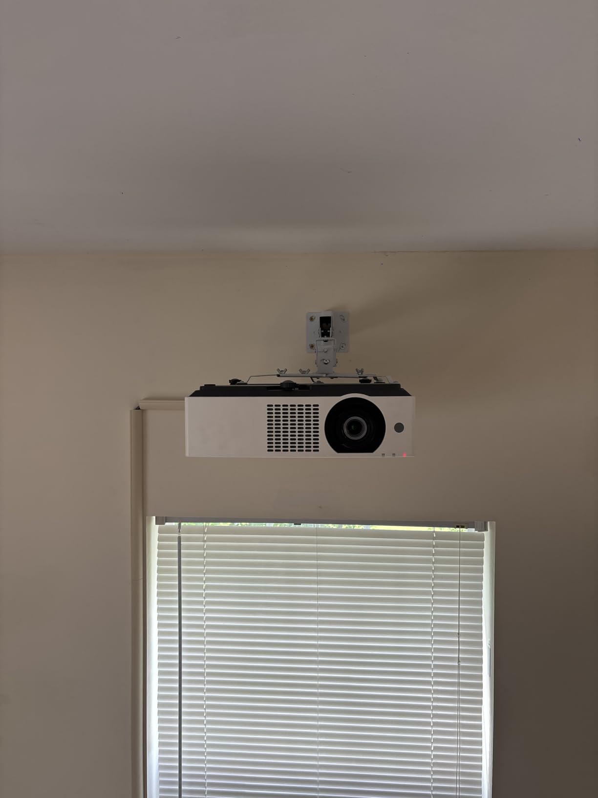 Projector Ceiling/Wall Mount White, Low Profile Universal Projector Holder/Bracket/Hanger Kit with Extendable Arm, Adjustable Height Pole Drop Ceiling Quick Release for Epson Optoma Benq customer photo 1