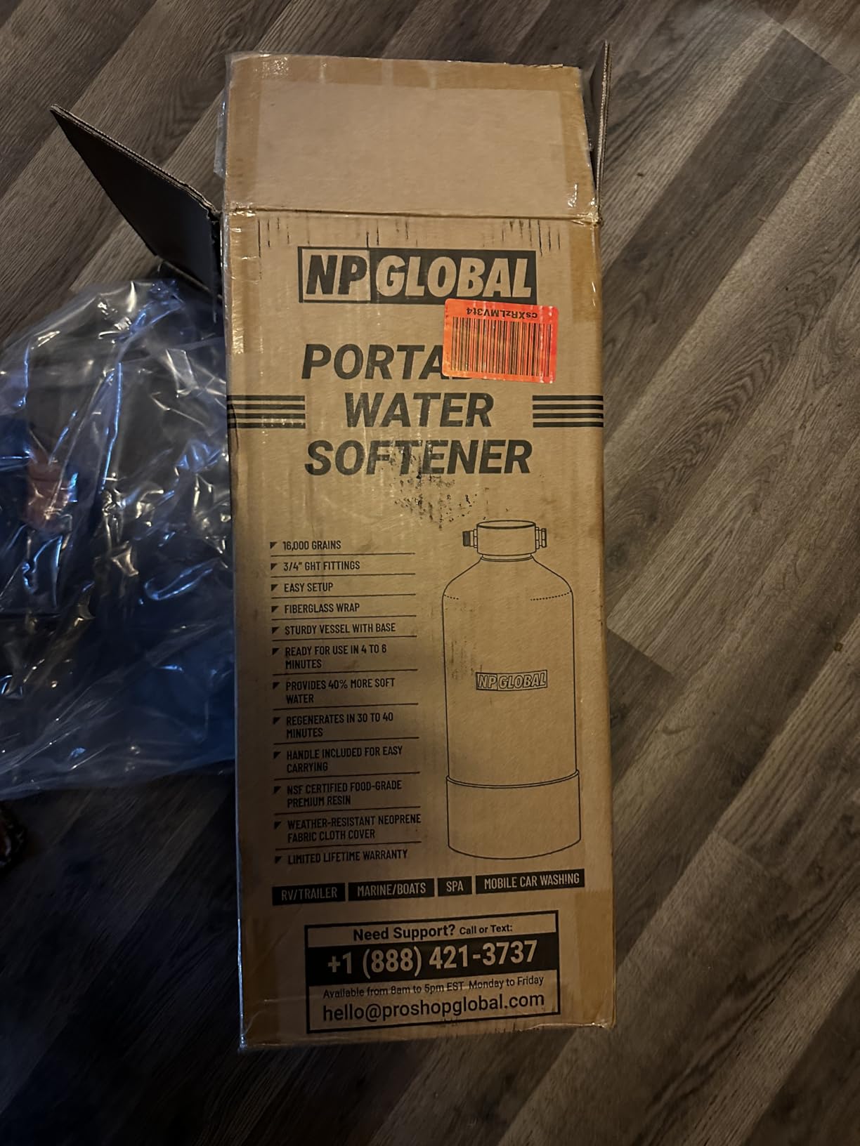 RV Water Softener Portable - 16,000 Grain, 3/4