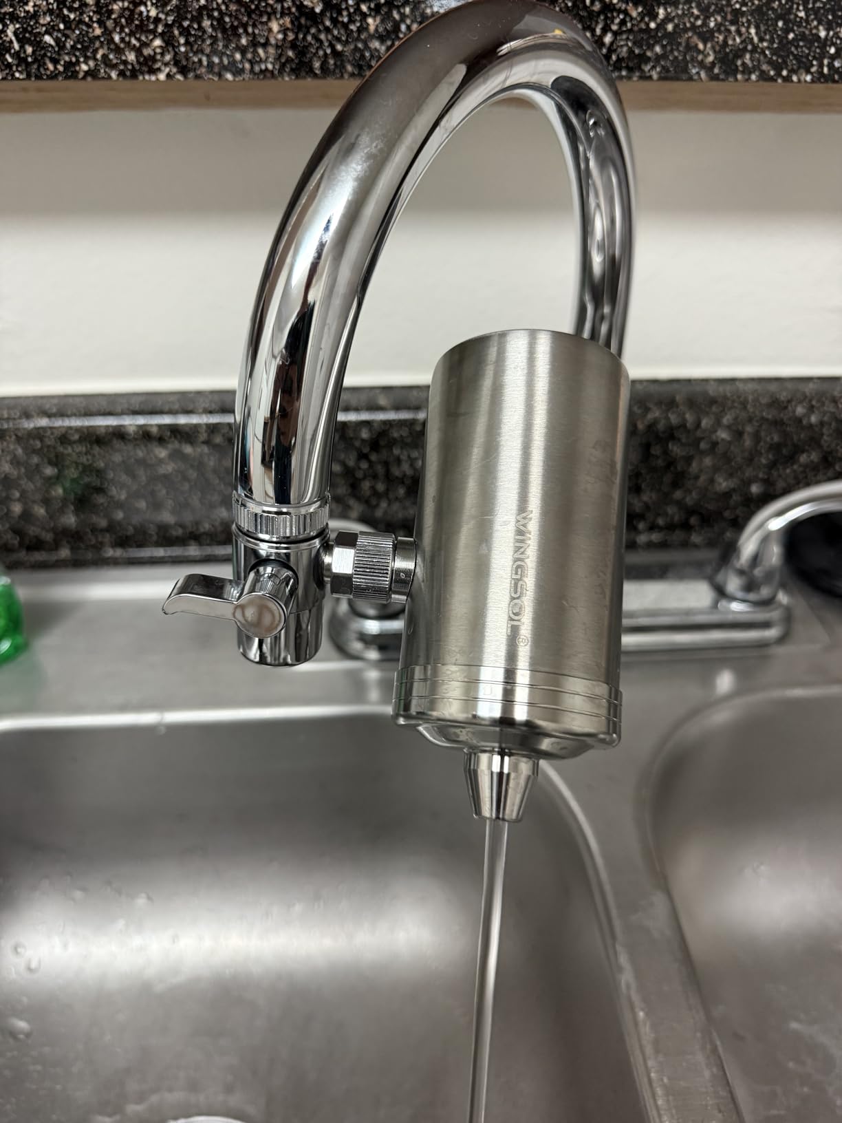 WINGSOL Stainless Steel Water Filter for Sink Faucet, NSF/ANSI 42&53, 360° Rotating Tap Purifier Reduces PFAS, Lead, Chlorine & Microplastics, 350 Gallons Long-Lasting for Kitchen & Bathroom customer photo 1