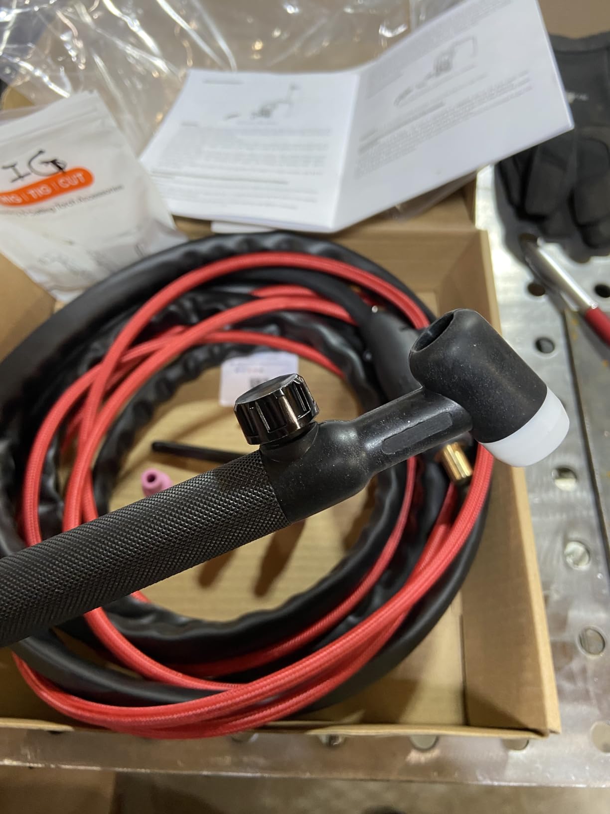 ARCCAPTAIN TIG Welding Gun, WP-17V Argon TIG Torch with 13 FT Red Air Hose customer photo 2