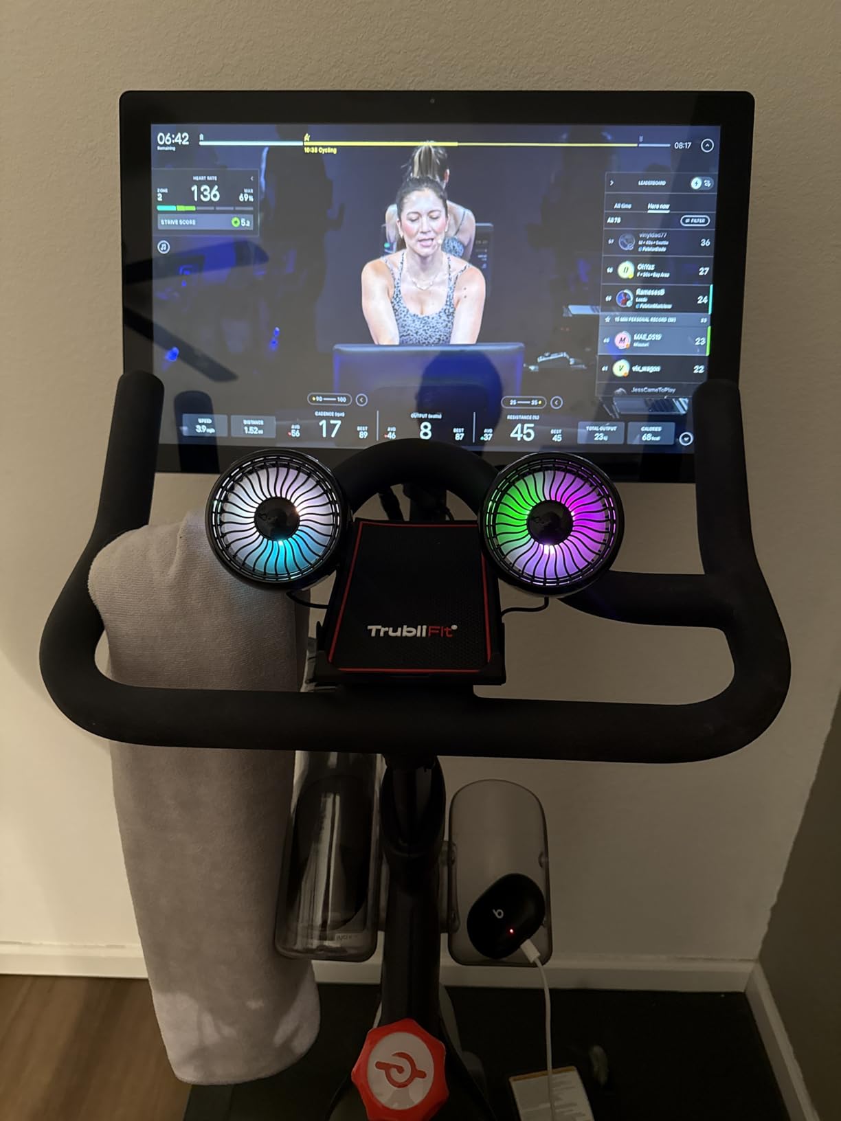 TrubliFit Dual Cooling Fans with Phone Tray for Peloton Bike, No Batteries customer photo 2