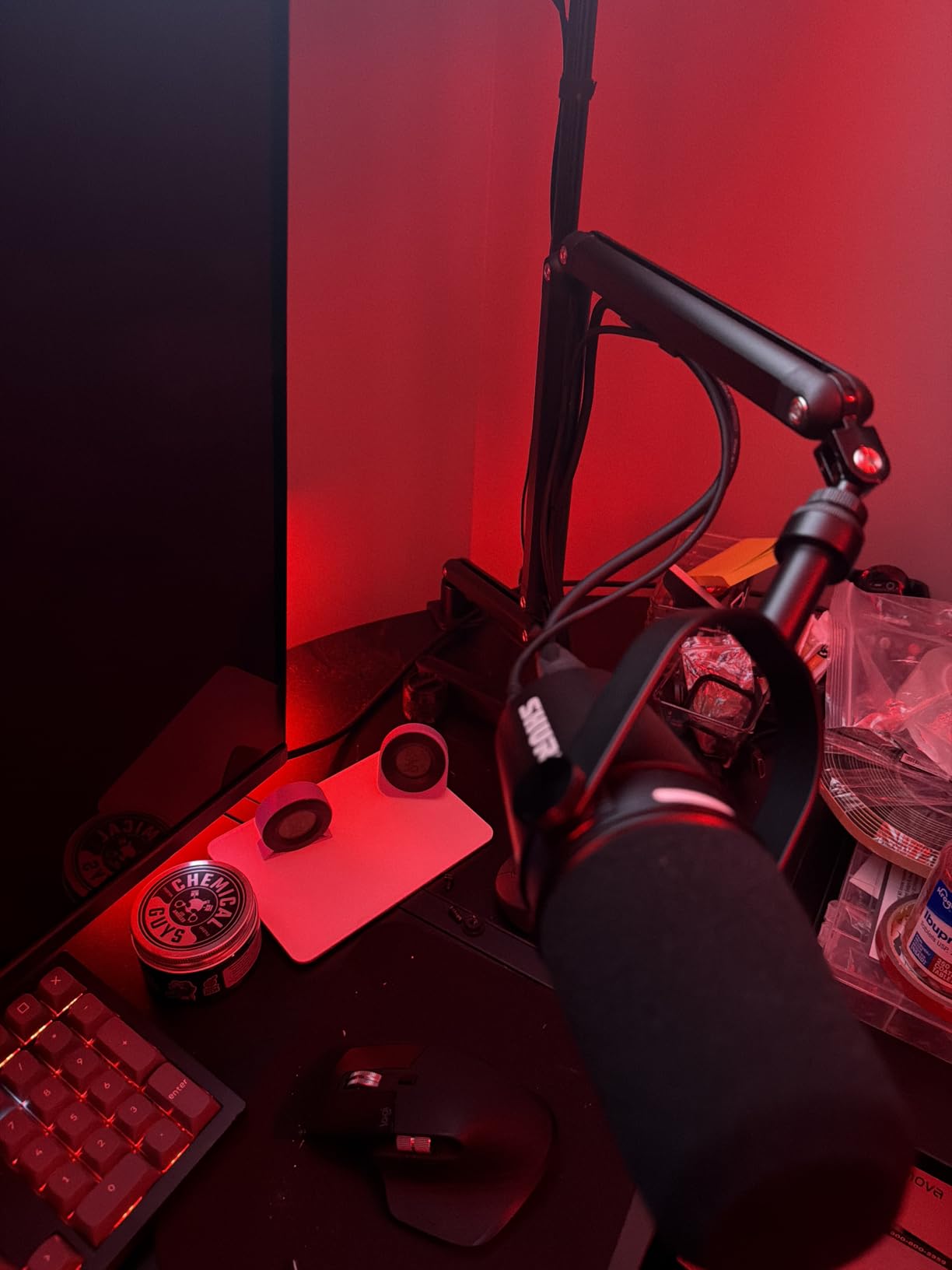 TODI Mic Arm for Lightweight Mics, Microphone Arm Rotatable, Storable Desk Mic Stand for Bear 3LB with Mount Clamp, Mic Stand Boom Arm with Cable Channel with 3/8'' 5/8'' Thread for Podcast, Gaming customer photo 1
