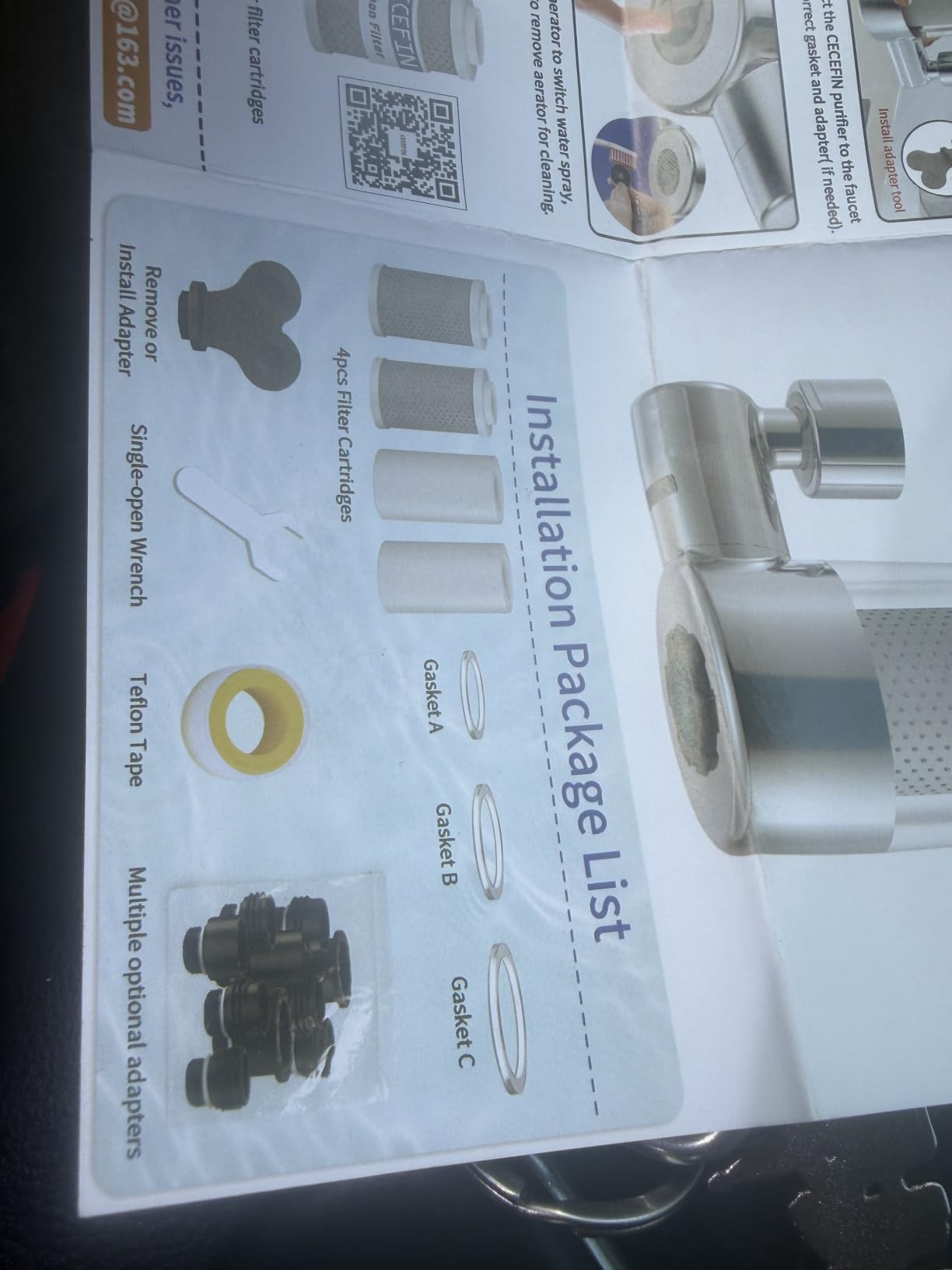 KLLEYNA Pull-Down Faucet-Mount Water Filters - (22 Adapters) Swivel 720° Sink Tap Filtration, ACF Reduce 99% Chlorine for Great Taste, 528 Gallon Purifier Kitchen/Bathroom, 2-Mode Spray(Silver) customer photo 2