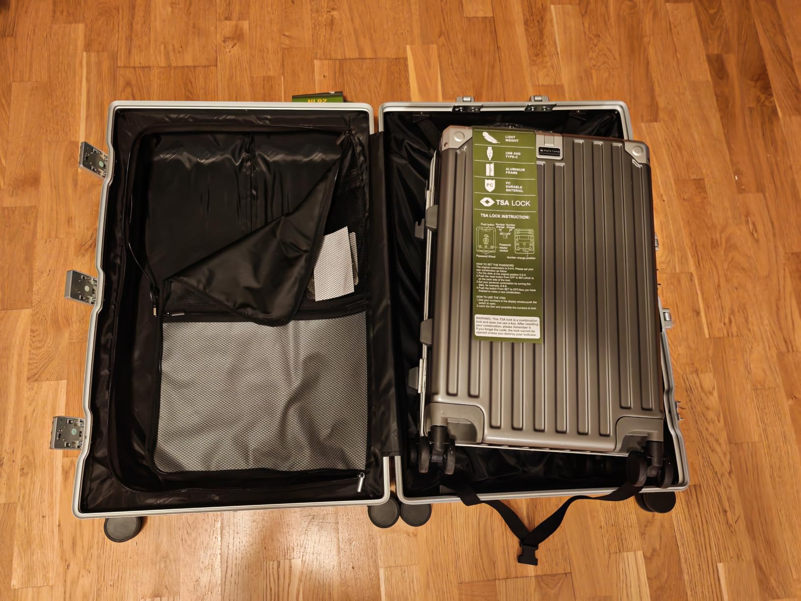 ALPHA CAMP 20 Inch Carry On Luggage with Aluminum Frame Zipperless Suitcase customer photo 1
